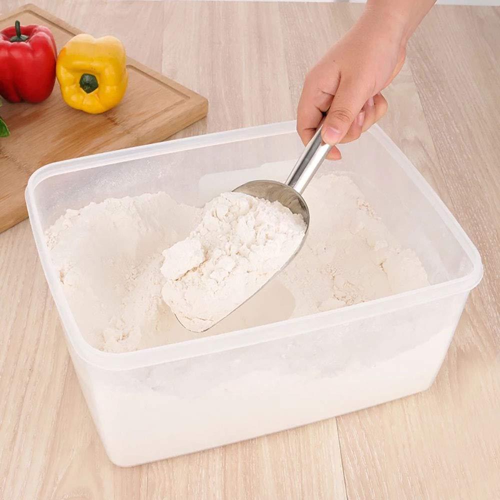 HouseHoo HouseHoo, Stainless Steel Freezer, Scooper for Food, Popcorn Sweet Candy, Mirror Finish Metal Ice Scoop for Kitche, 8 inches, Silver