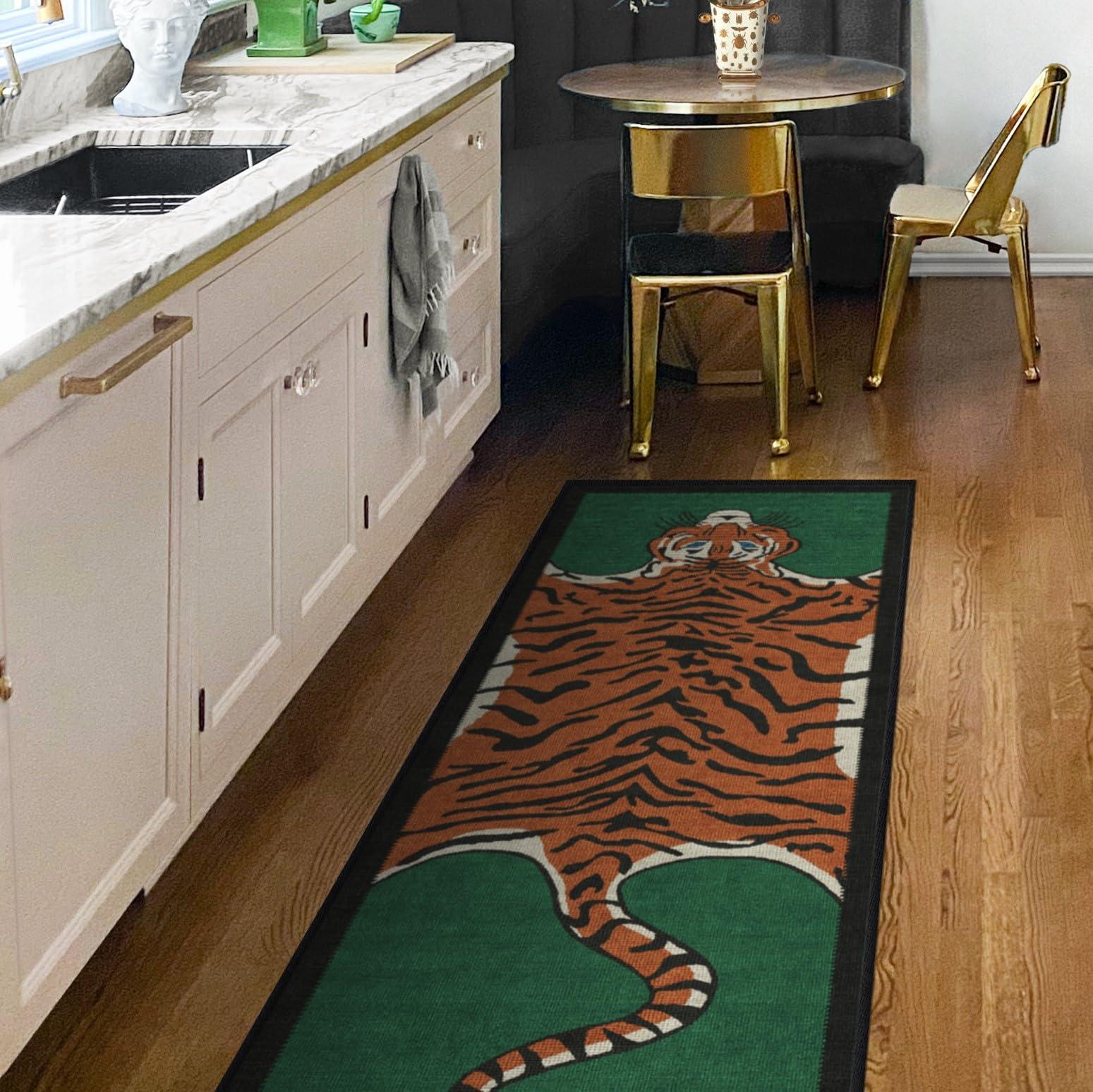 RUGGABLE RUGGABLE x Jonathan Adler Washable 6x9 Area Rug, Tiger Emerald, Premium Modern Rugs for Living Room, Bedroom, Kitchen, Office, Classroom with Gripper Non Slip Pad