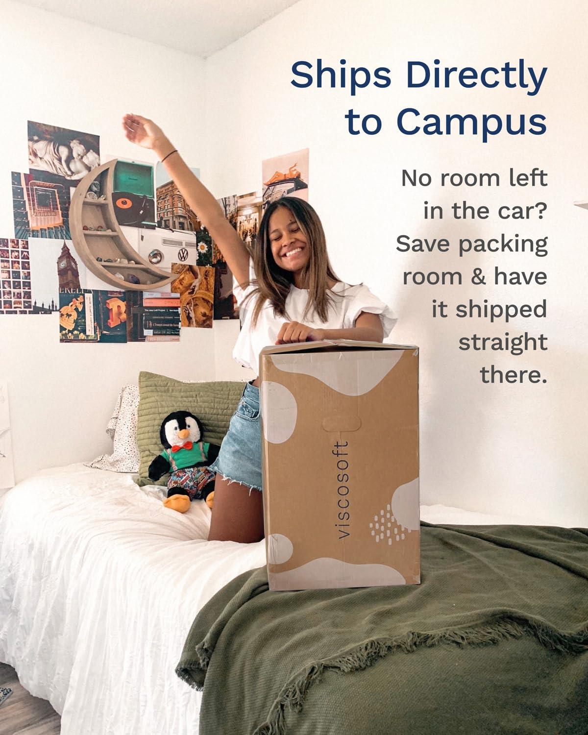 ViscoSoft ViscoSoft 4 Inch Memory Foam Mattress Topper Twin XL - Select High Density Extra Long Ventilated Mattress Pad - Removable Bamboo-Rayon Cover