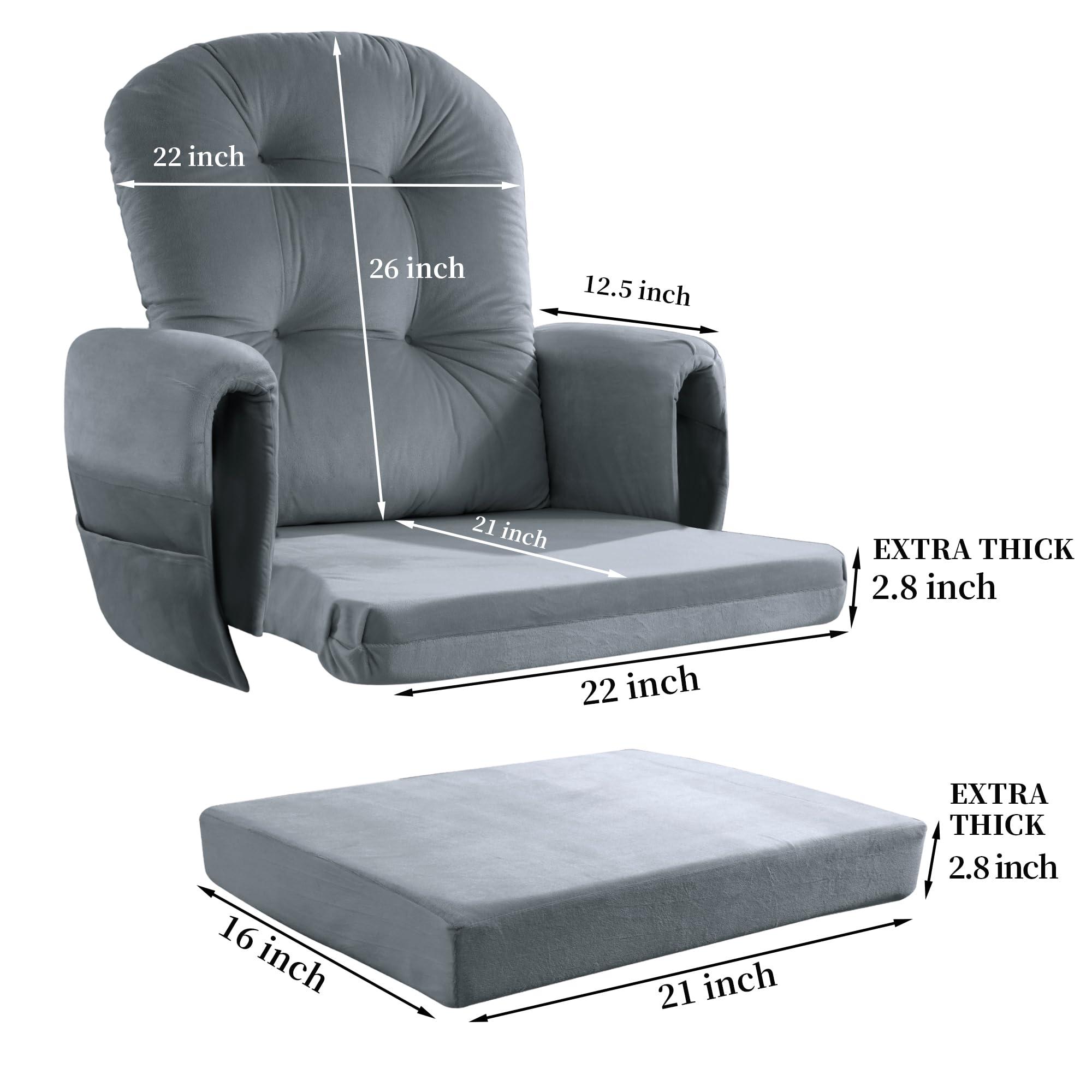 HOMBYS HOMBYS Glider Rocker Replacement Cushions 5 PCS with Storage Side Pocket, Velvet Fabric, Foam & Microfiber Filling, Non-slip & Washable,Thickened & Supportive, Designed for Glider Rocking Chair