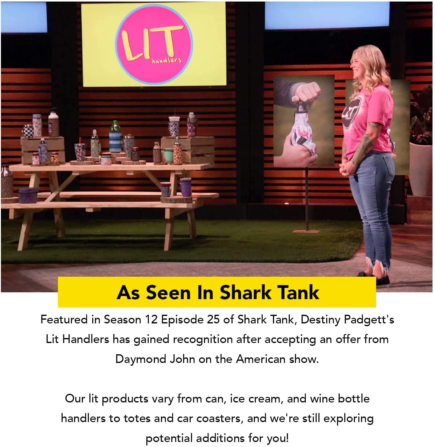 Handlers 16oz Can Cooler Insulated -Lit Handlers Neoprene Fabric Beverage Cooler Sleeve with Handle & Pocket - Water Resistant Soda & Energy Drink Holder - Machine Washable Beer Can Covers (Love a Nurse)