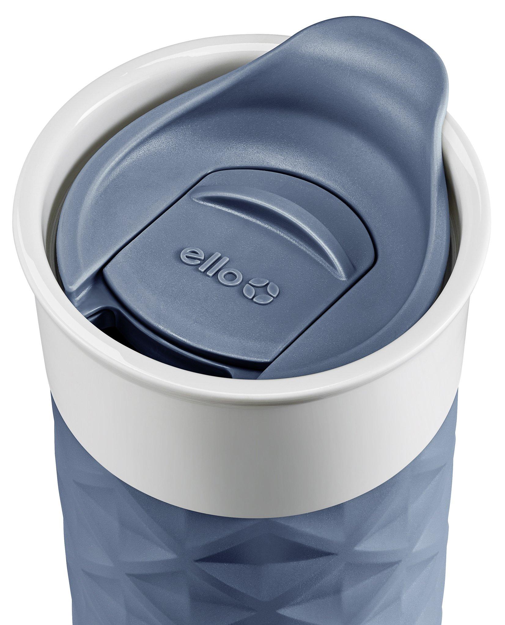 Ello Ello Ogden BPA-Free Ceramic Travel Mug with Lid, Evening Blue, 16 oz