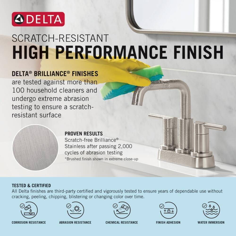 DELTA FAUCET DELTA FAUCET 567LF-SSPP Ara Bathroom Faucet, 1.2 GPM Water Flow, Stainless