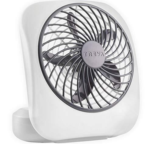 O2COOL O2COOL Treva 5 Inch Battery Powered Fan Portable Desk Fan 2 Cooling Speeds with Compact Folding & Tilt Design Cubicle Accessories Small Portable (Grey)