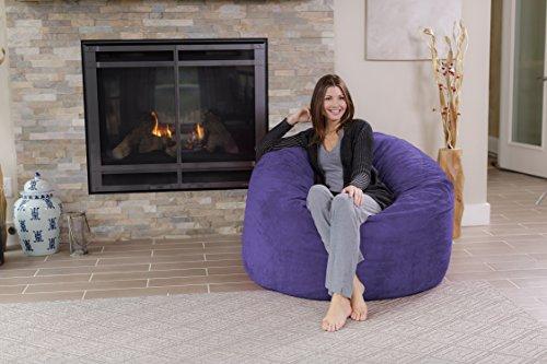 Chill Sack Chill Sack Bean Bag Chair: Giant 4' Memory Foam Furniture Bean Bag - Big Sofa with Soft Micro Fiber Cover - Purple