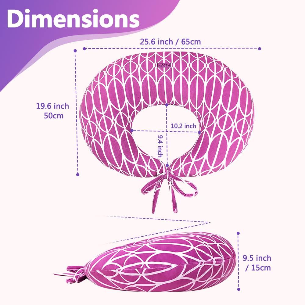 AOSSA AOSSA BBL Sleeping Pillow After Surgery, Booty Butt Pillow for Sitting, Brazilian Butt Lift Support Cushion, BBL Chair Bed Post Surgery Supplies Recovery Foam, Donut Lifting Seat Cushion (Pink)