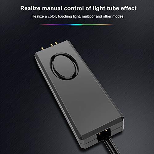 soikoi Mini 3Pin ARGB Connector RF Remote Control Fan Light Controller LED Remote Control RGB Light Strip Remote Controller PC Accessories 5V Symphony ARGB SATAPin (Black)
