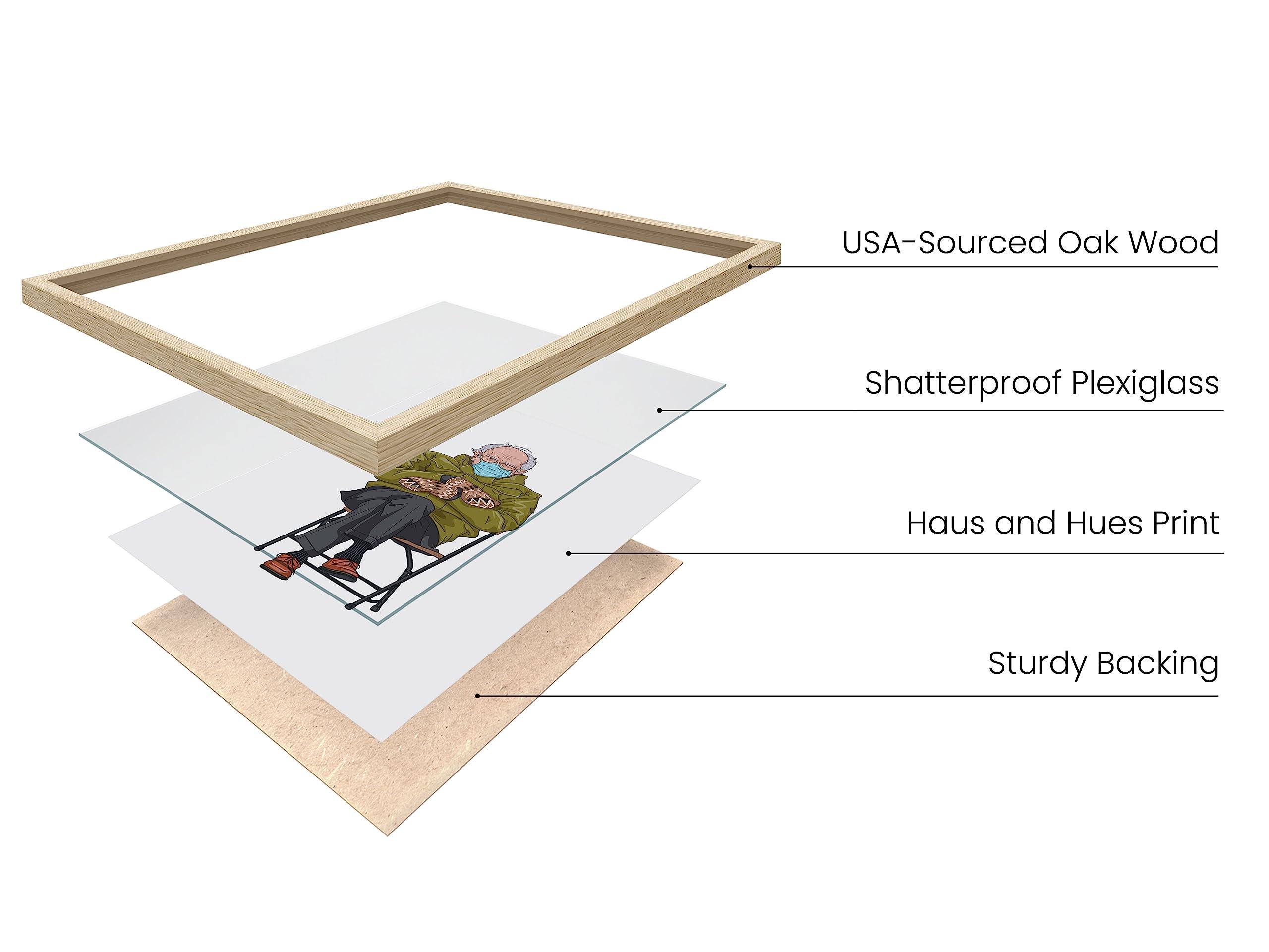 HAUS AND HUES HAUS AND HUES Bernie Sanders Meme - Bernie Sanders Poster, Meme Posters, Meme Wall Art, Political Posters Bernie Sanders Mittens Political Posters Liberal Bernie\'s Mittens (Beige Framed, 16x20)