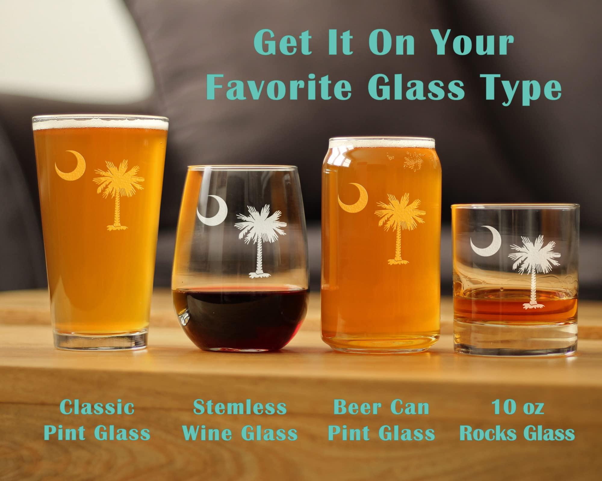 Bevvee South Carolina Flag - Pint Glass - State Themed Drinking Decor and Gifts for South Carolinians - 16 Ounce