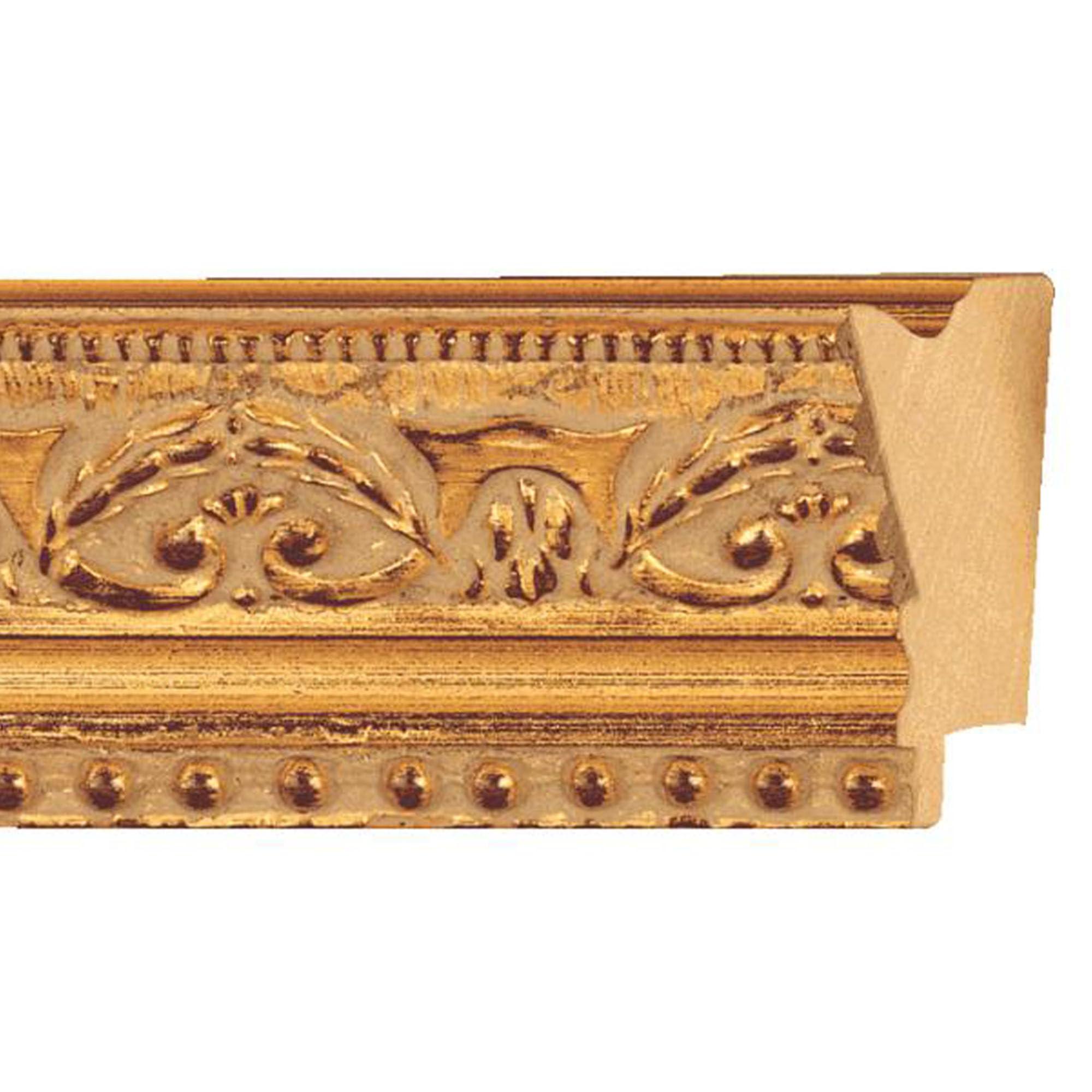 CustomPictureFrames.com 12x27 Frame Gold Real Wood Picture Frame Width 1.75 Inches | Interior Frame Depth 0.5 Inches | Museum Gold Ornate Photo Frame Complete with UV Acrylic, Foam Board Backing & Hanging Hardware