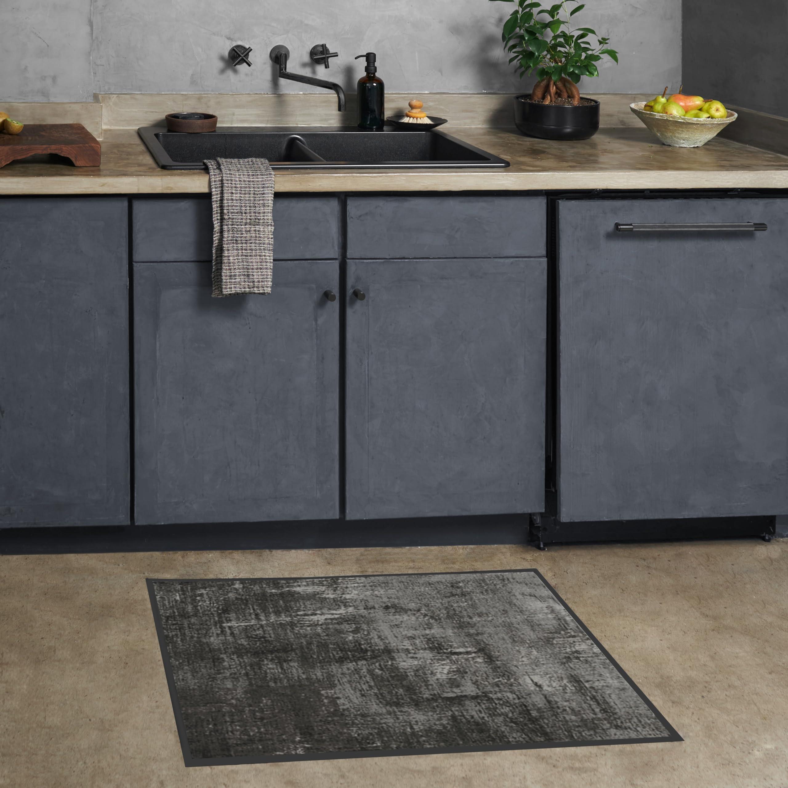 RUGGABLE Ruggable Washable 2x3 Area Rug, Impasto Greyscale, Premium Modern Rugs for Living Room, Bedroom, Kitchen, Office, Classroom with Gripper Non Slip Pad