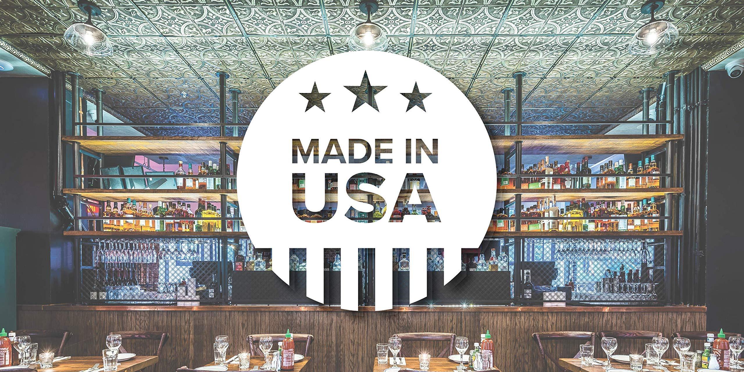 American Tin Ceilings American Tin Ceilings [5 Pack] 24\" x 24\" Tin Nail-Up Ceiling Tiles | Pattern #1 Rustic Copper Square Pattern Design with Modern Beveled Squares for Ceilings & Kitchens - Made in USA | kit-n-p01-crt