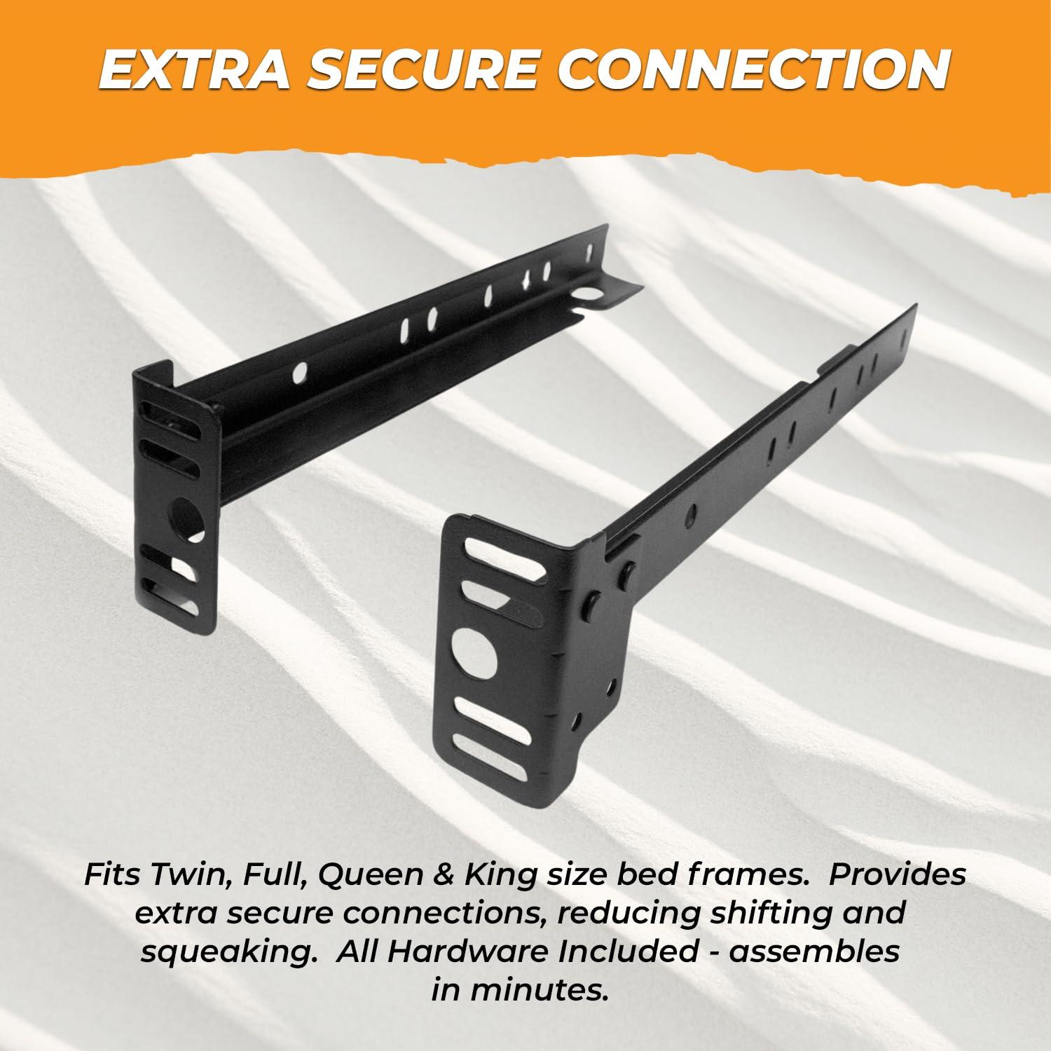 Kings Brand Furniture Kings Brand Furniture - Bed Frame Footboard Extension Brackets (Set of 2) Easy to Assemble, Compatible with Twin, Full, Queen, and King Sizes