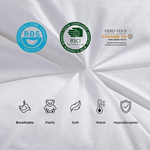 Egyptian Cotton Factory Outlet Store Goose Down Comforter 1500 Thread Count, 100% Egyptian Cotton, Siberian Goose Down, 50oz, King / California King Size, White, Baffle Box Construction