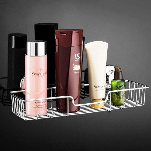 SANNO SANNO Suction Cup Shower Caddy Storage Combo Organizer, No Damage Bath Shelf Suction Cup Shower Basket,Rustproof Wire Bathroom Accessories - Rustproof Stainless Steel