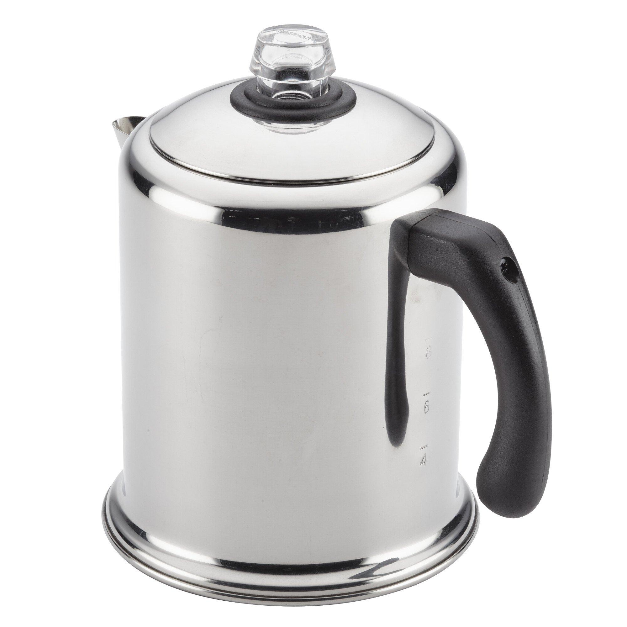 Farberware Farberware 47053 Classic Stainless Steel Yosemite 12-Cup Coffee Percolator, 12 Cup Coffee Maker, Silver