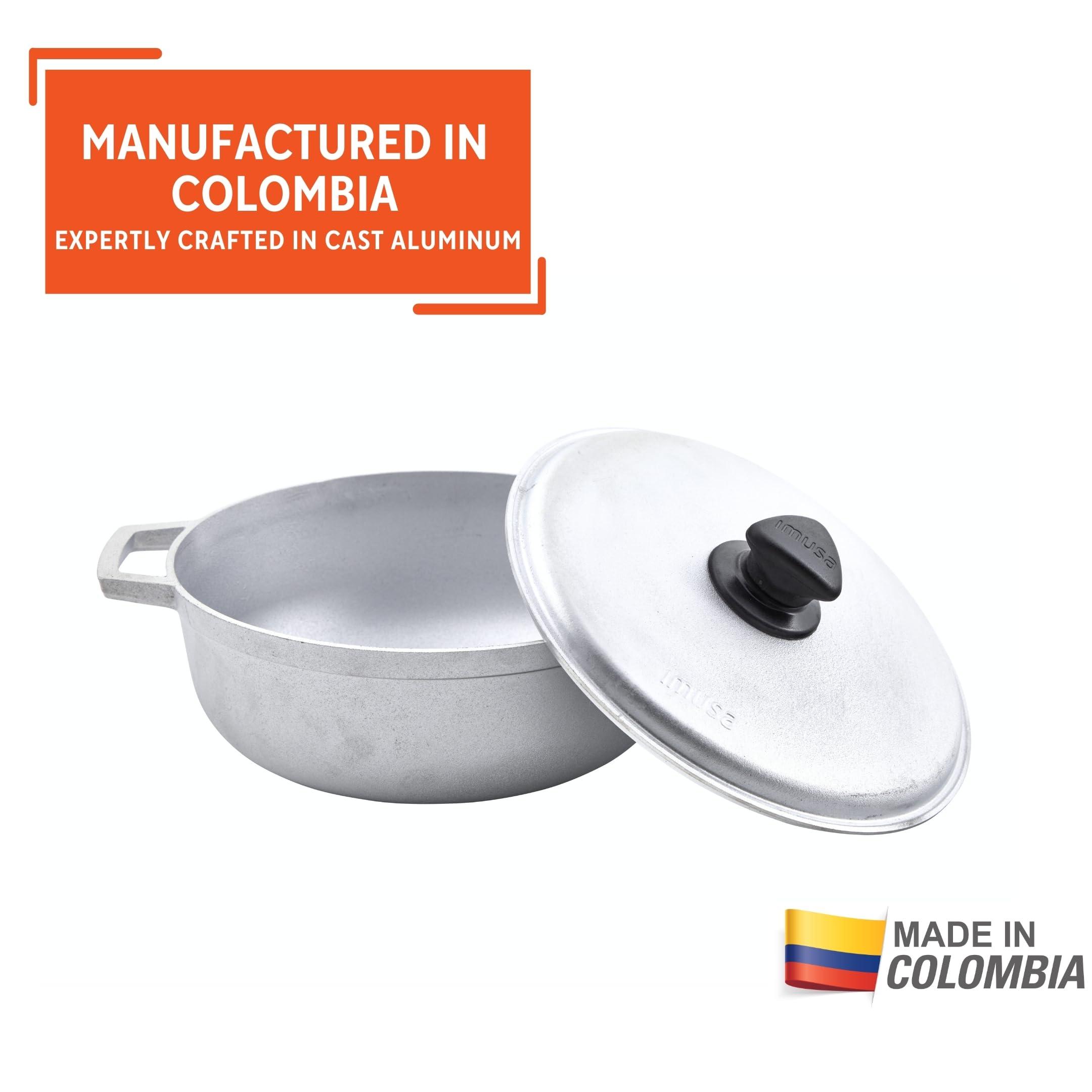 Imusa IMUSA USA Traditional Aluminum Colombian Natural Caldero Cookware, 3.7 Quart, Silver