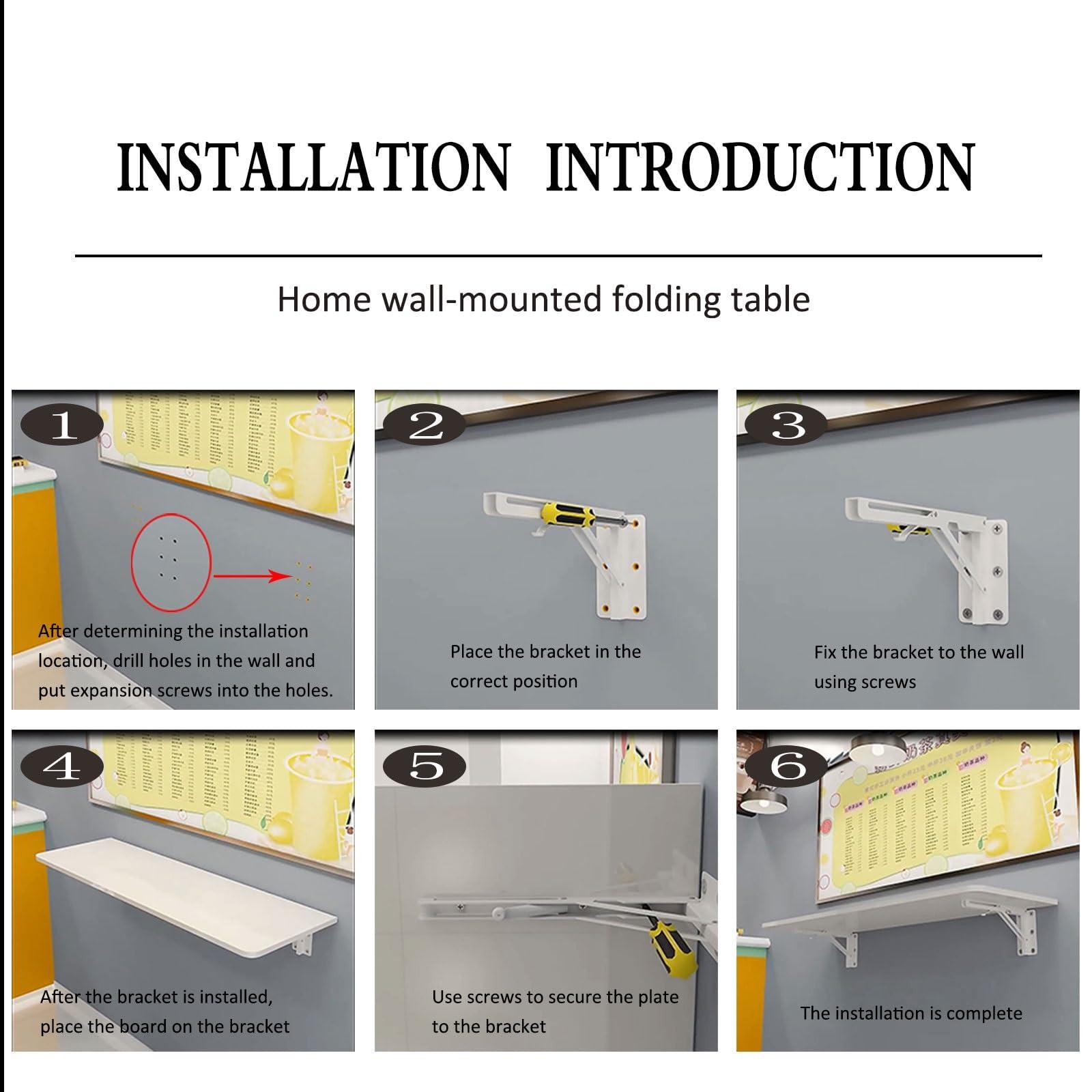 TCOYDS Folding table wall hanging home narrow long table wall hanging dining table folding kitchen wall hanging folding desk restaurant milk tea shop bar home/garden/event indoor/multifunctional simple ( Col