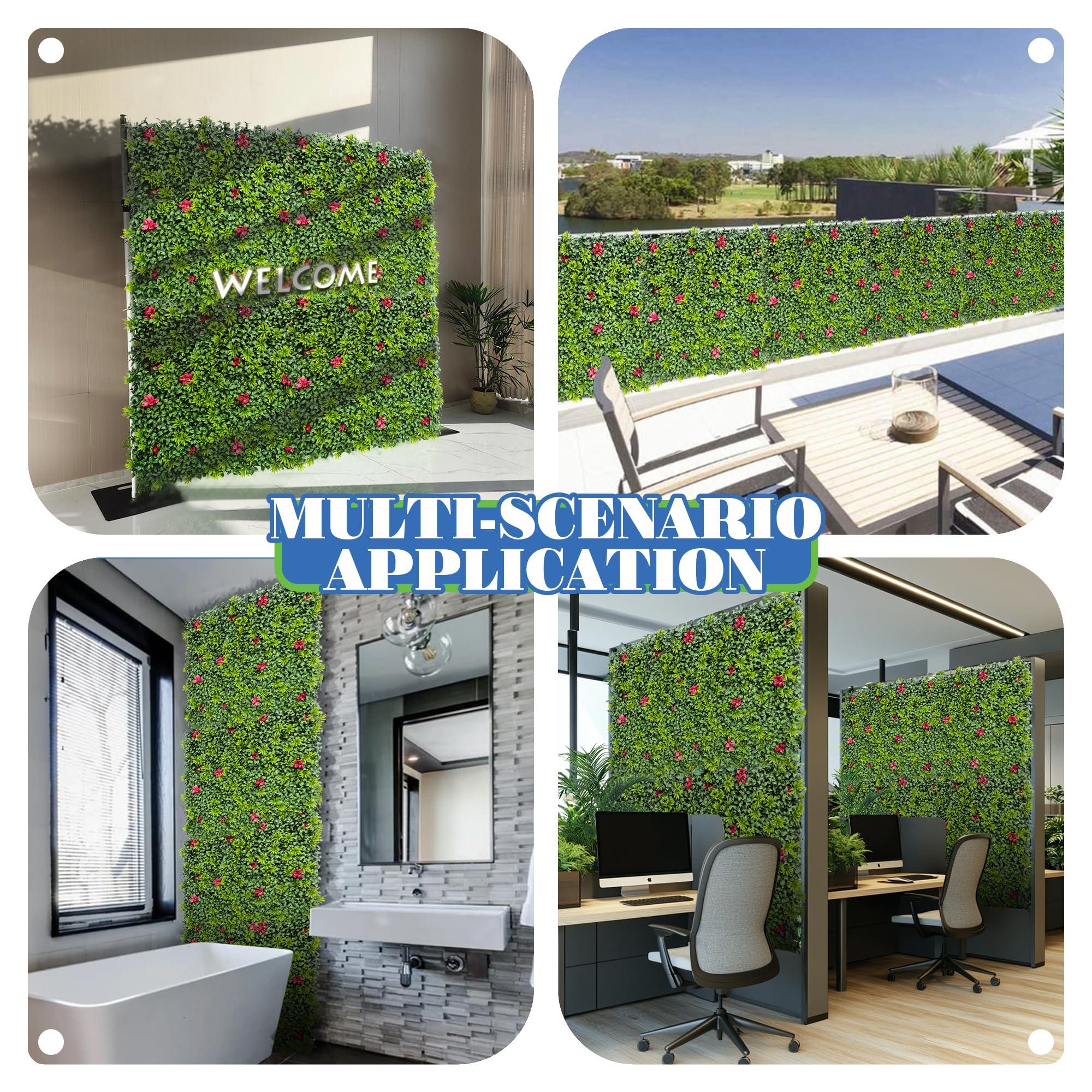 ECOOPTS ECOOPTS 40\"x40\" Faux Ivy Privacy Fence Screen Artificial Boxwood Panels Topiary Hedge Plants for Indoor Outdoor Decoration, 1 Mixed Leave, 23 Packs