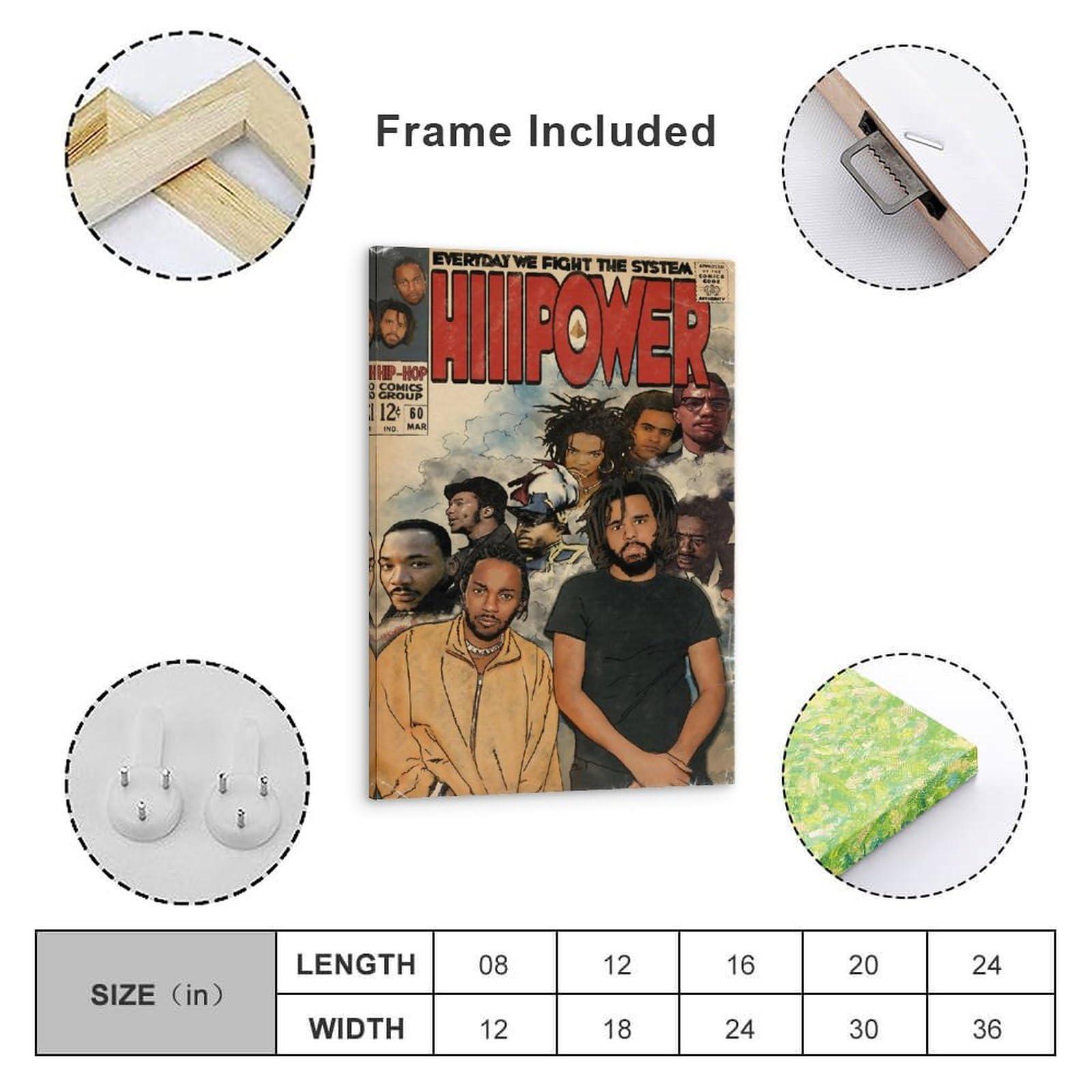 TAICI TAICI Kendrick Poster Lamar J Cole Poster Hiiipower Music Album Poster for Room Aesthetic Canvas Wall Art Bedroom Decor 16x24inch(40x60cm)