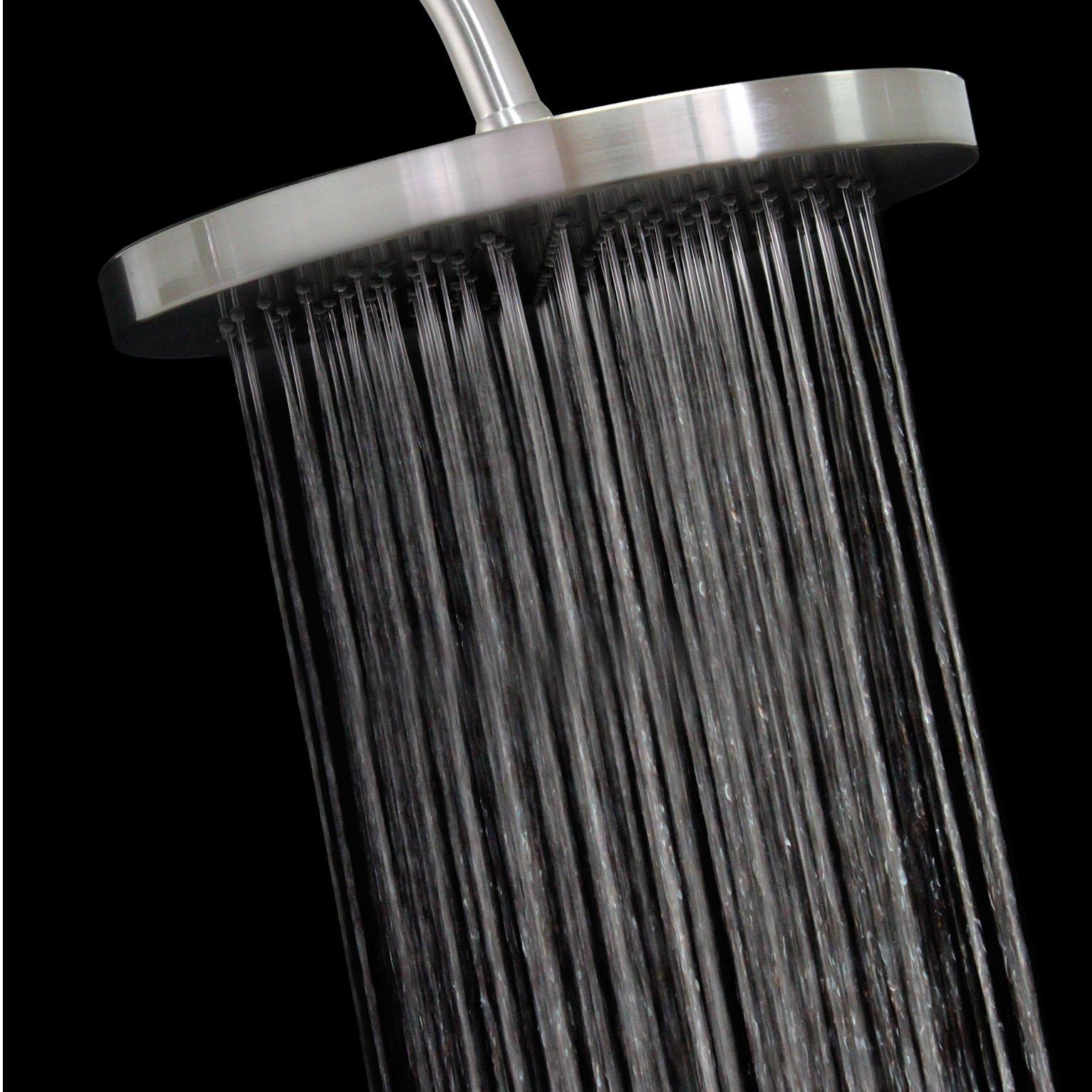 MODONA MODONA 10” Rain Shower Head and “S” Long Shower Arm with Flange – Satin Nickel - 5 Year Warrantee