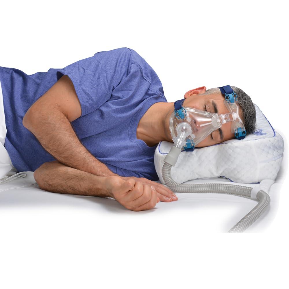 Contour Contour CPAPMax 2-in-1 Cooling Plush CPAP Comfort Pillow - Reduce Air Leaks, Hose Tangles, Mask Discomfort & Adjust Thickness, for Side, Stomach, Back Sleepers, All Masks - Works 1st Night
