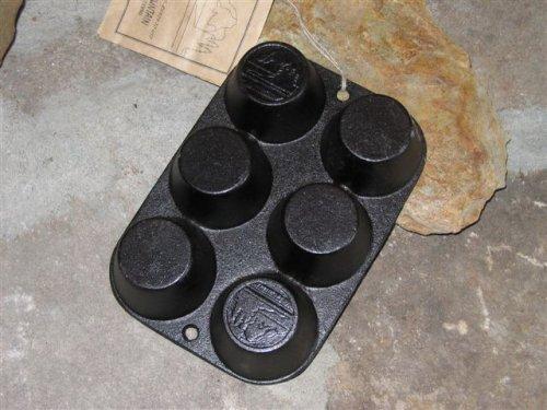 Old Mountain Muffin Pan - Pre-Seasoned Cast Iron 7-3/4 Inch by 5-1/2 inch By Old Mountain
