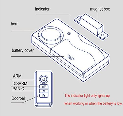 HENDUN HENDUN Wireless Remote Door Alarm, Windows Open Alarms,Magnetic Security Sensor, Pool Door Alarm for Kids Safety, Alzheimer\'s Apartment Alarm