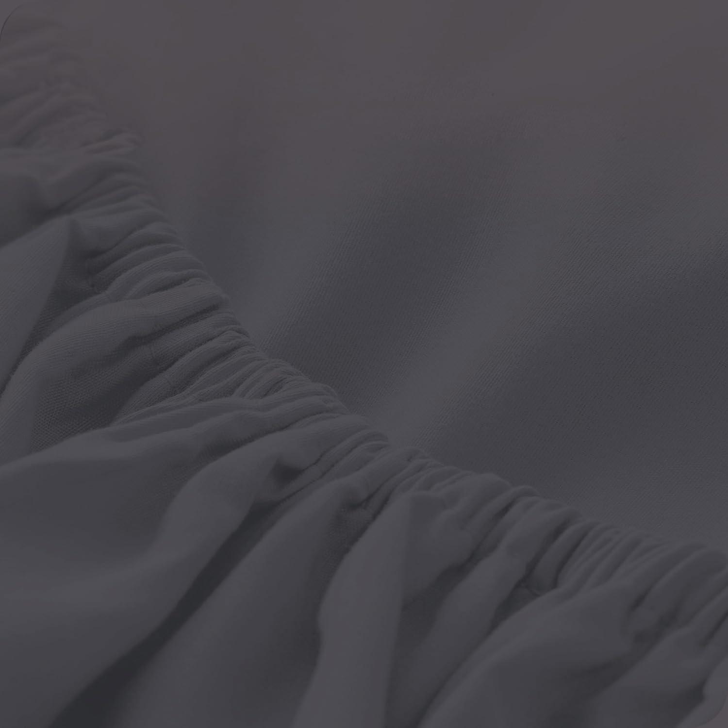 Ashley Mills Split Top Cal King Bed Sheet Sets -100% Egyptian Cotton 800 Thread Count, Sateen Weave, 15 Inch Deep Pocket, 4PC Bed Sheets - Top Split Cal King, Dark Grey - Solid - Split Down 34 inches from The top