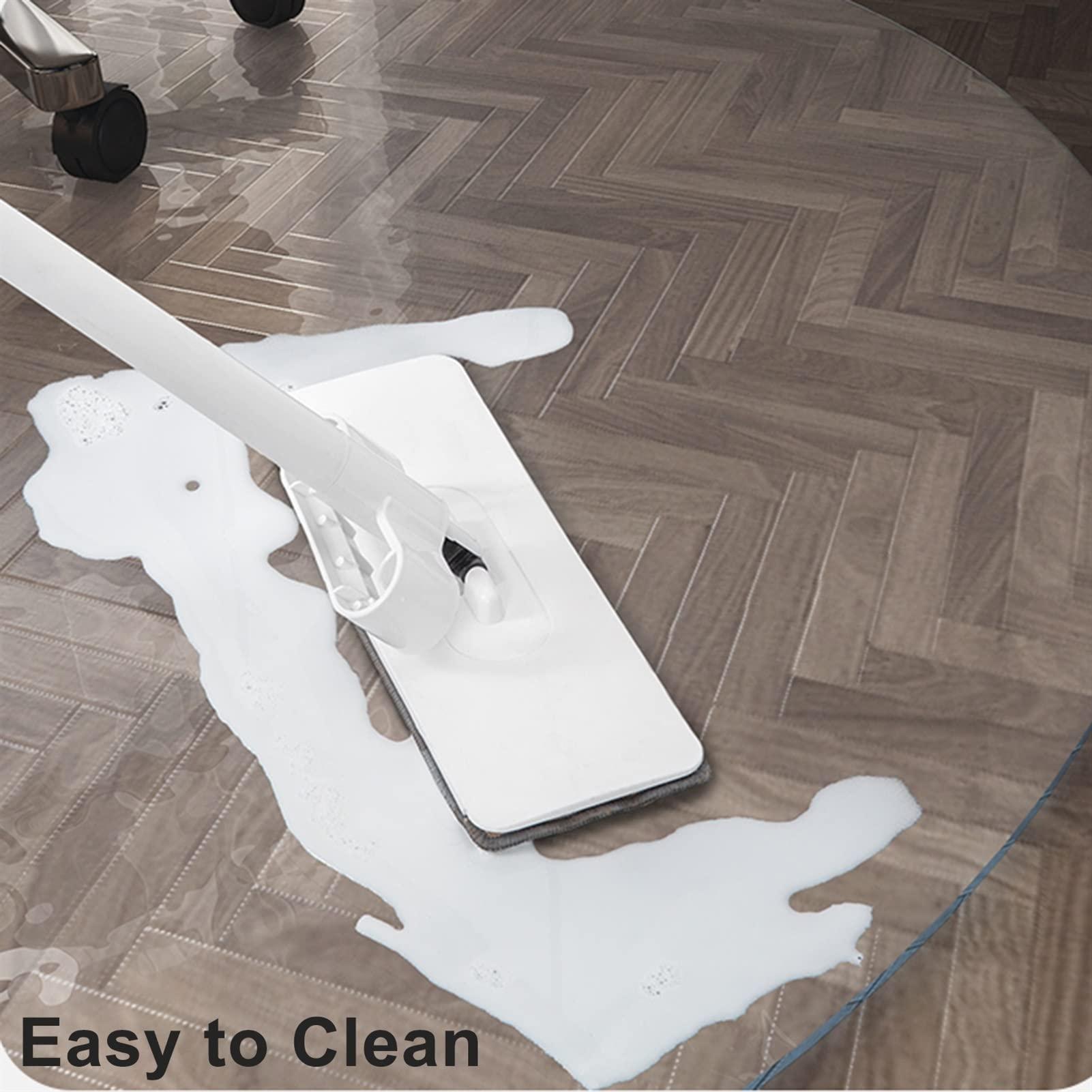 KIZMIQ Floor Protector PVC Transparent Crystal Soft Glass Circular Hard Flooring Protector - PVC Transparent Frosted Round Table Table Mat, 1.5 2 2.5 3 3.5 4 4.5 5 5.5 6 ft Waterproof Anti-hot Rug Runners (