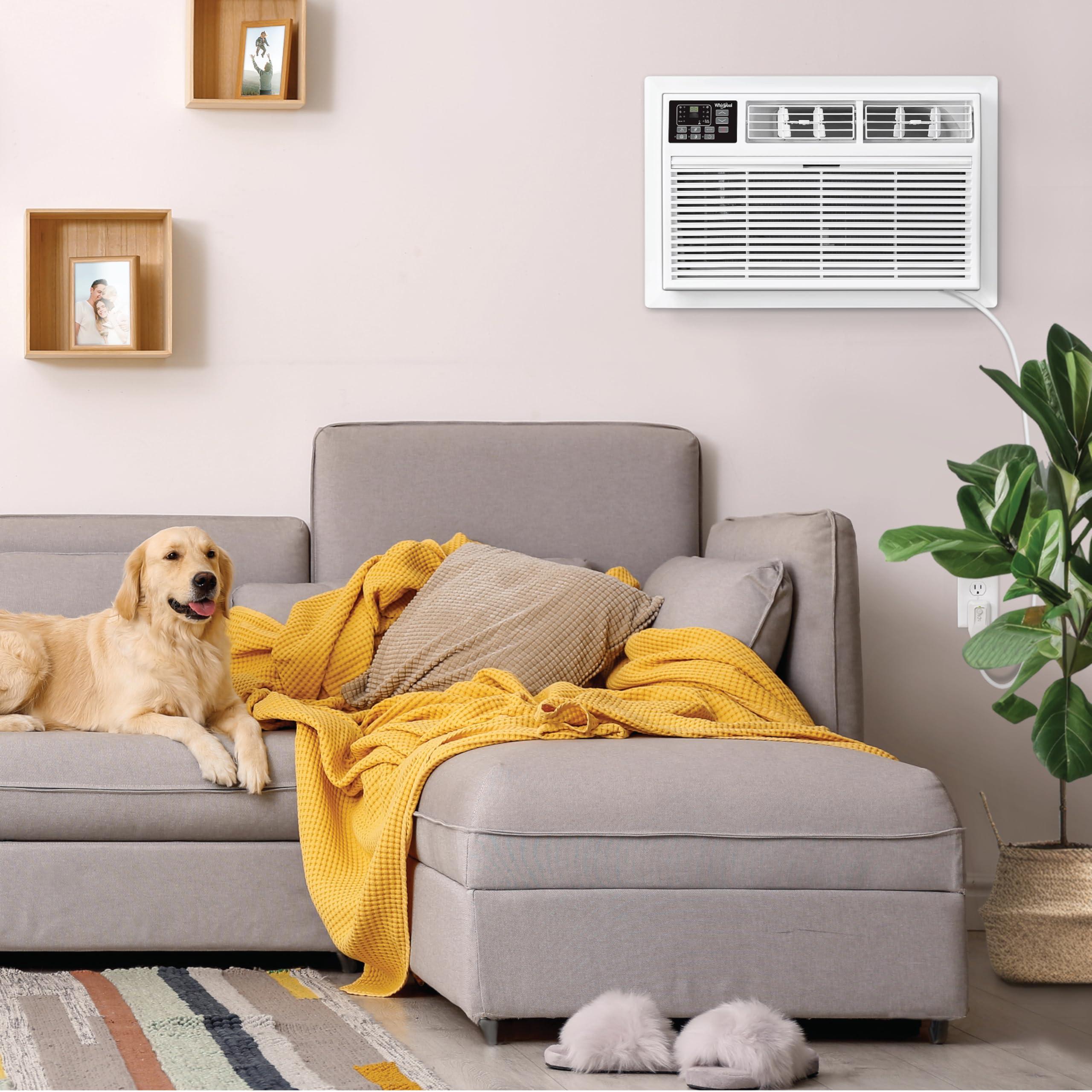 Whirlpool Whirlpool WHAT122-HAW 12,000 230V Air Conditioner with Supplemental Heat, Dehumidifier and Remote, Wall AC Unit for Apartment, Living Medium Rooms up to 550 Square Feet in White, 12000 BTU