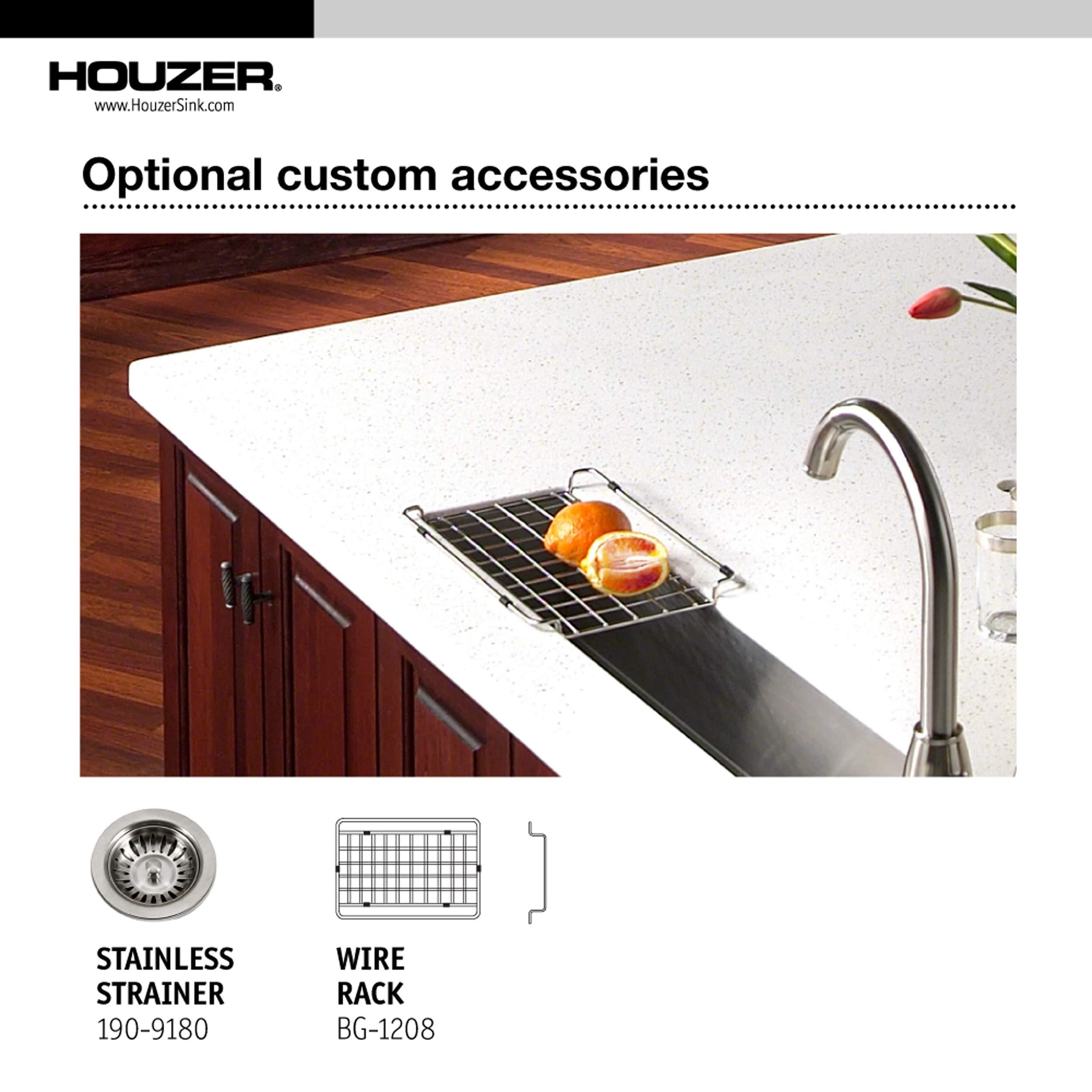 HOUZER HOUZER CTB-3285 Contempo Trough Series Stainless Steel Bar Sink, 30-by-6-1/2-Inch, Satin