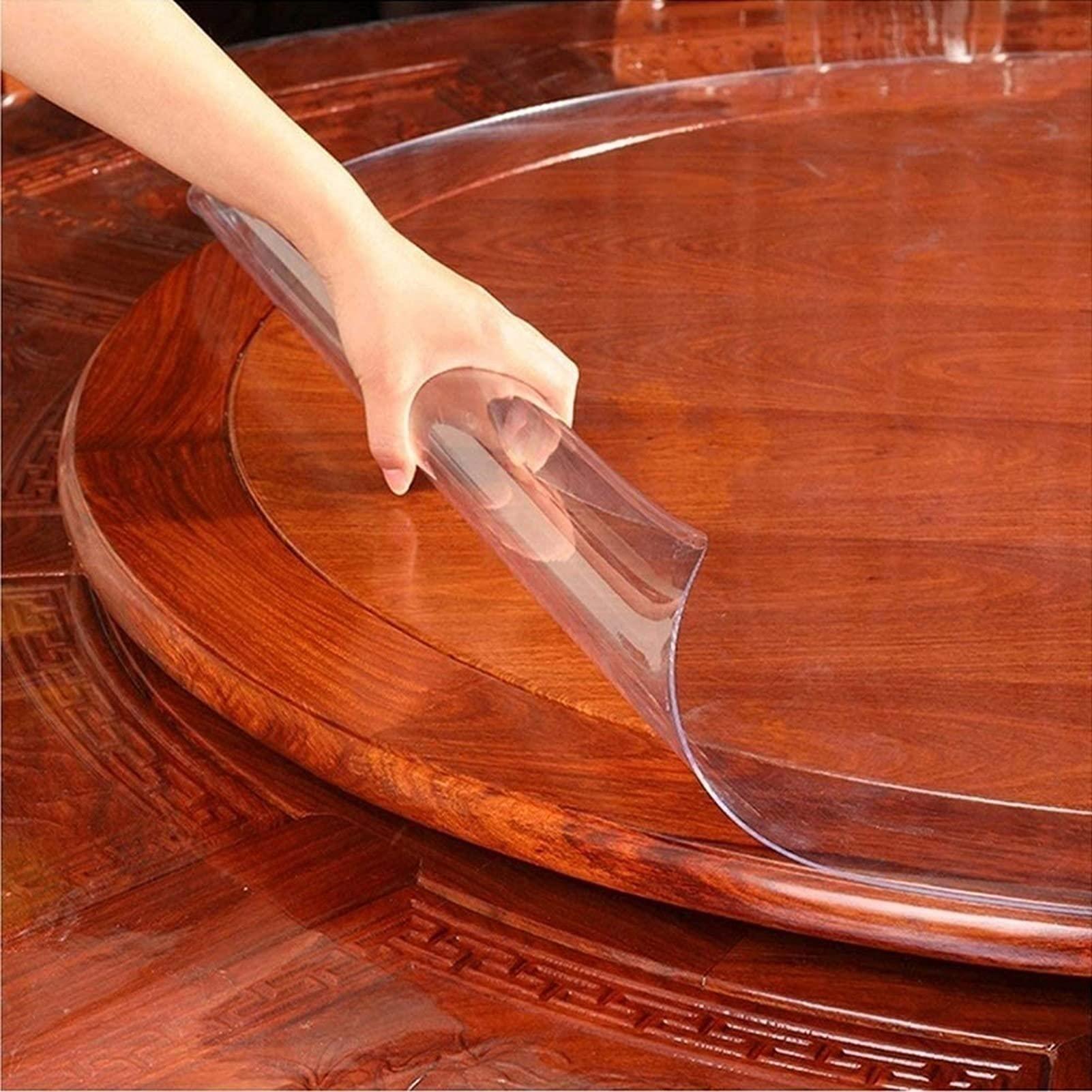 CL-ZZZ Round Tablecover Clear Plastic Tablecloth 2mm Vinyl Table Protector/Outdoor Table Covers Waterproof/Coffee Table Cloth Circular - 110/130/150cm Customizable (Size : Dia.59 Inches/Diameter 150cm)