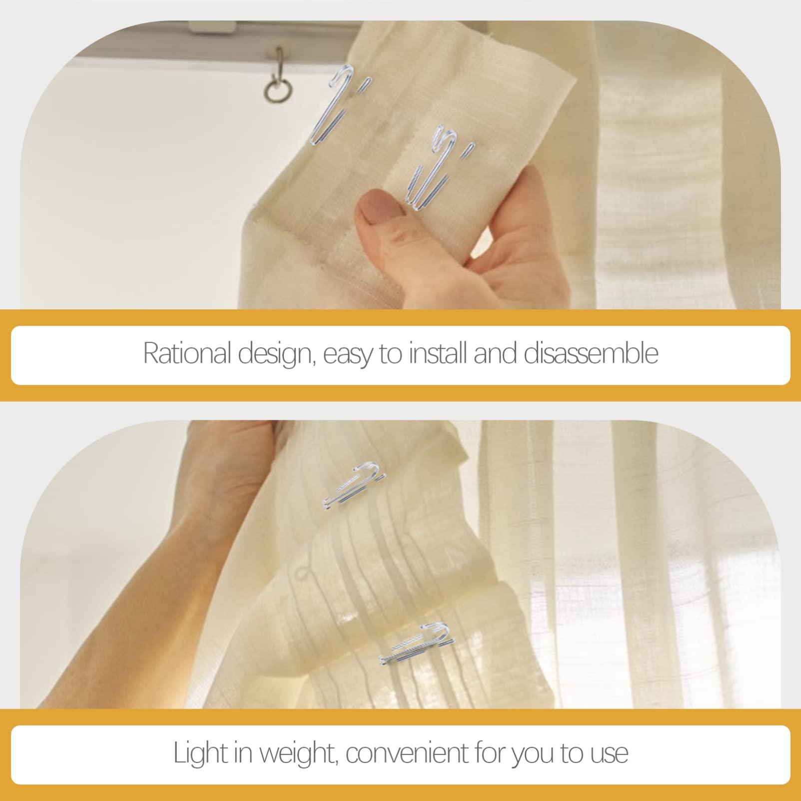 ULTECHNOVO ULTECHNOVO 50pcs Curtain Hook Curtain Hangers Drapery Pins Curtain Rods Hooks Drapery Hooks Curtain Pleat Hooks Curtain Pins for Drapes Curtain Clips Hooks for Curtains Clips for Curtains