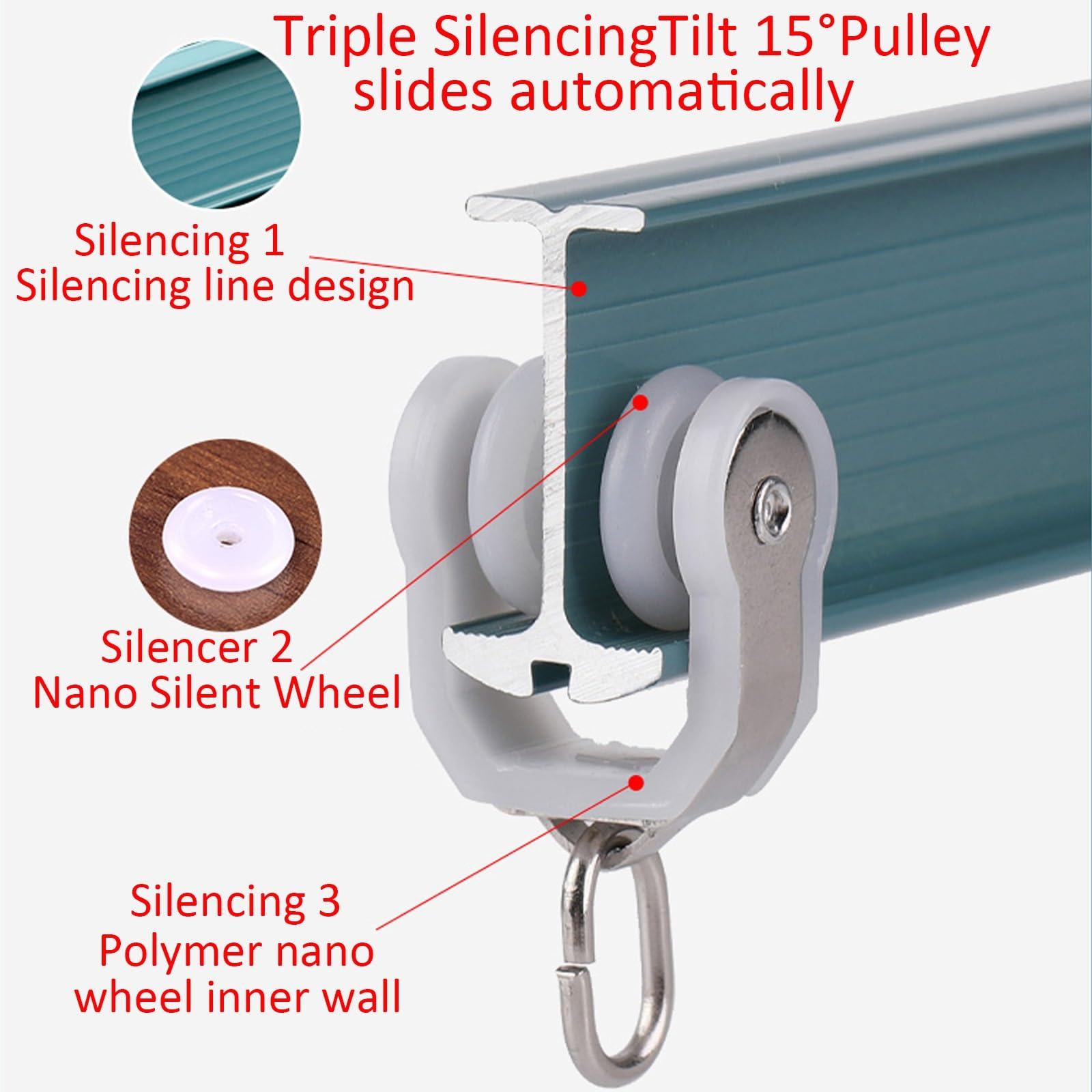 whalebee whalebee Bay Window Track Curtains Curtain Track Bendable Silent and Smooth Flexible Curtain Rail with Accessories Bendable Curtain Rail for Bay Window Curtain Rails