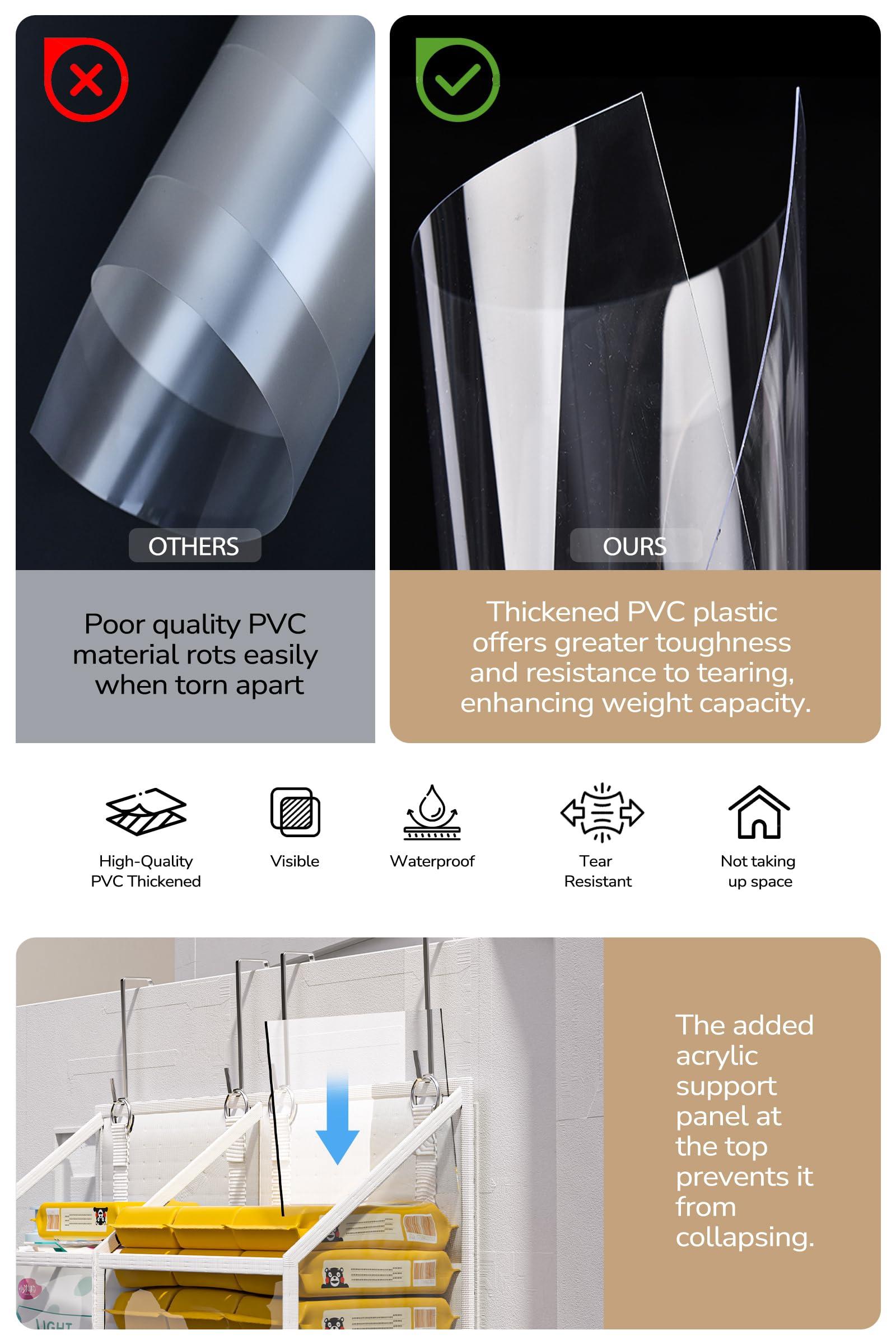 ALLTIDYUP ALLTIDYUP Dual-Row 5 Tier Shelf Hanging Closet Organizers + Dual-Row Transparent 5 Tier Over The Door Organizer