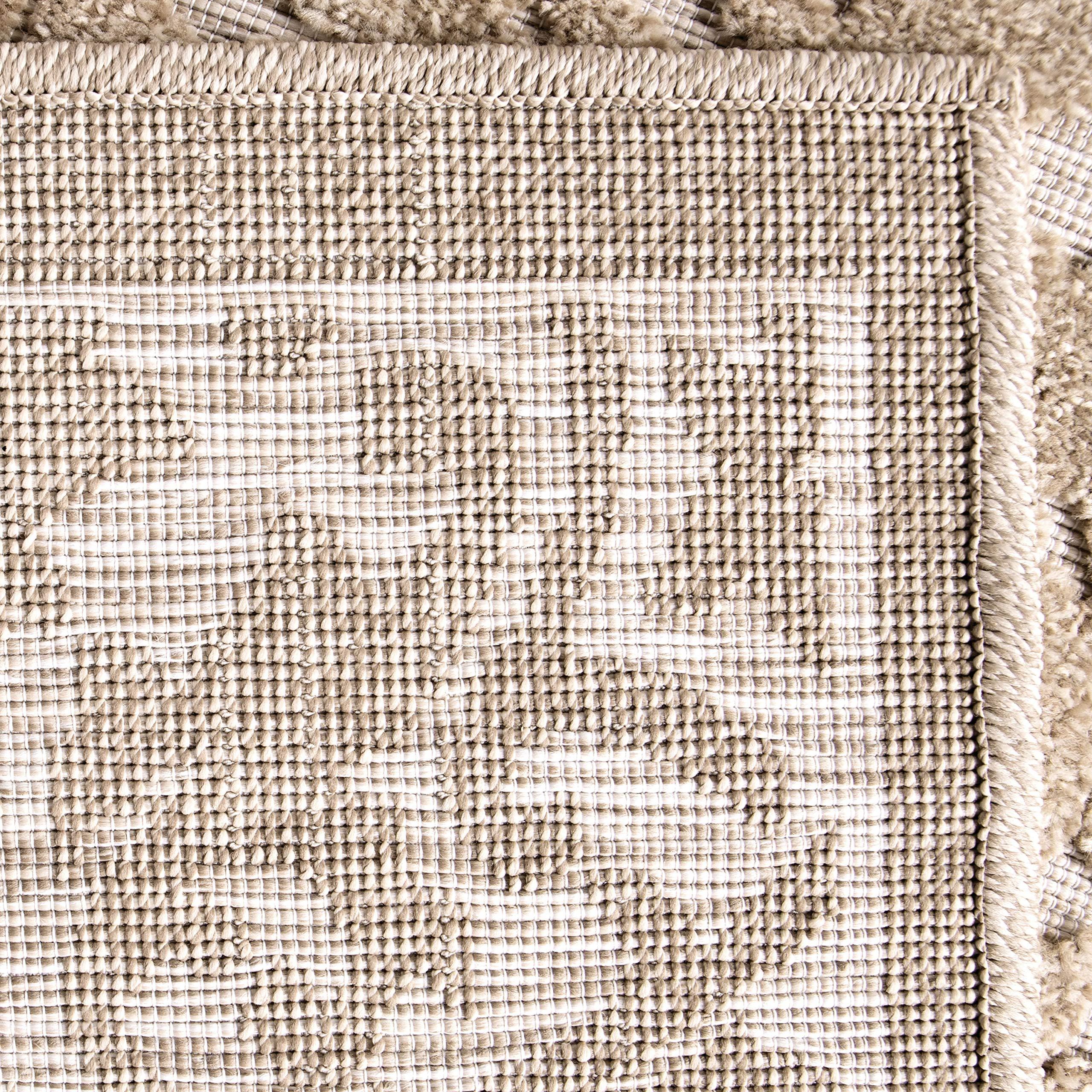 Orian Rugs Orian Rugs Boucle Collection 397154 Indoor/Outdoor High-Low Biscay Area Rug, 5'2" x 7'6", Driftwood Beige