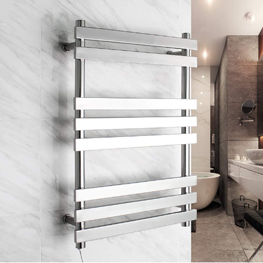 FGDSEEEKJUFHH Electric Heated Towel Warmer Rack, Wall-Mounted Waterproof Heated Drying Towel Radiator with 7 Bars, Thermostatic Stainless Steel Heater Towel Rail for Bathroom (Bb)