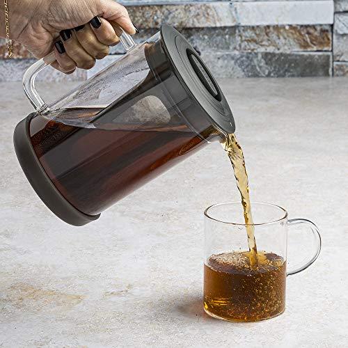 Primula Primula Pace Cold Brew Iced Coffee Maker with Durable Glass Pitcher and Airtight Lid, Dishwasher Safe, Perfect 6 Cup Size, 1.6 Qt, Black