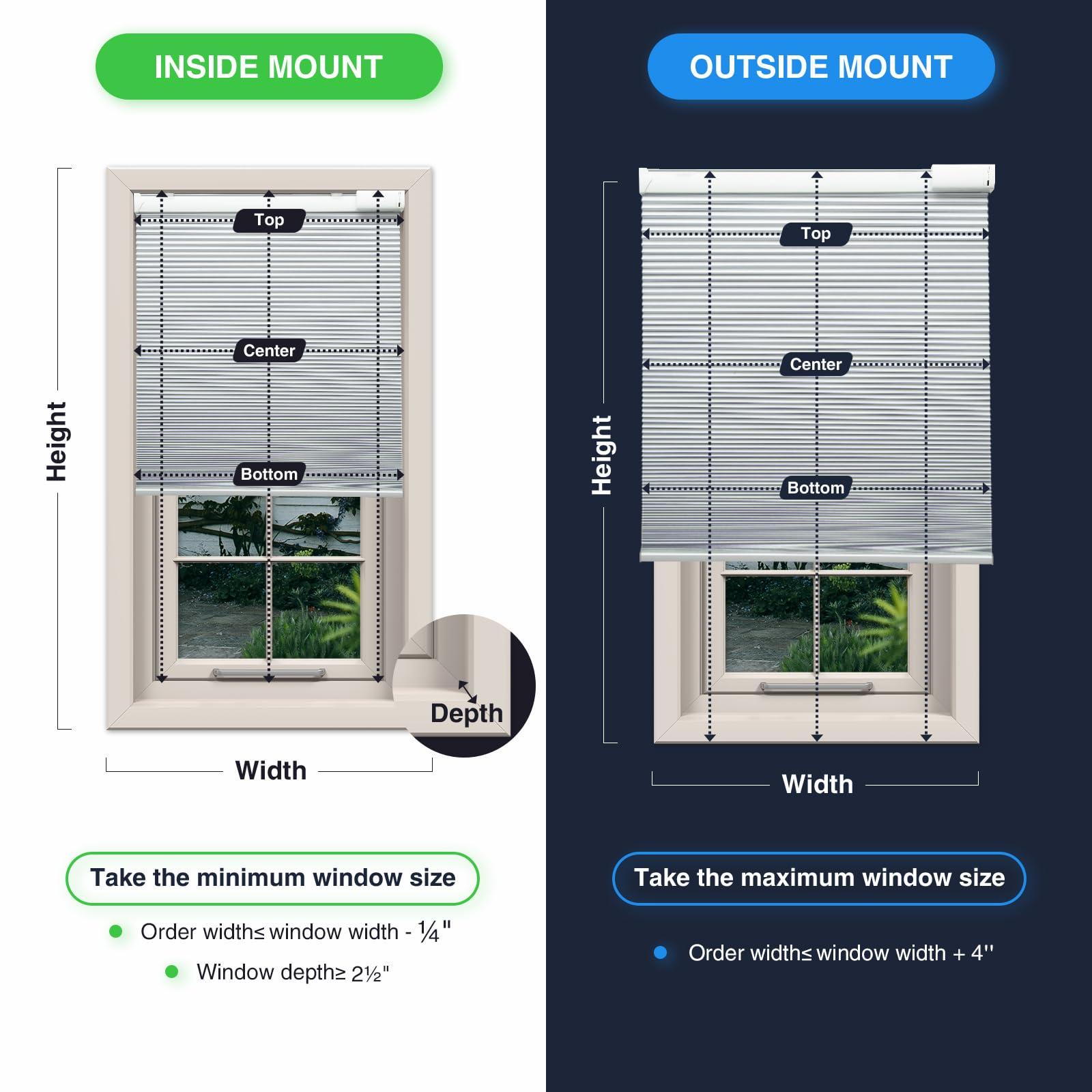 UGOODS Solar Powered Rechargeable Motorized BlindsFree Solar Panel 100% Blackout Cellular Shades with Remote, Cordless Automatic Electric Blinds, 39" Wx64 H, Grey