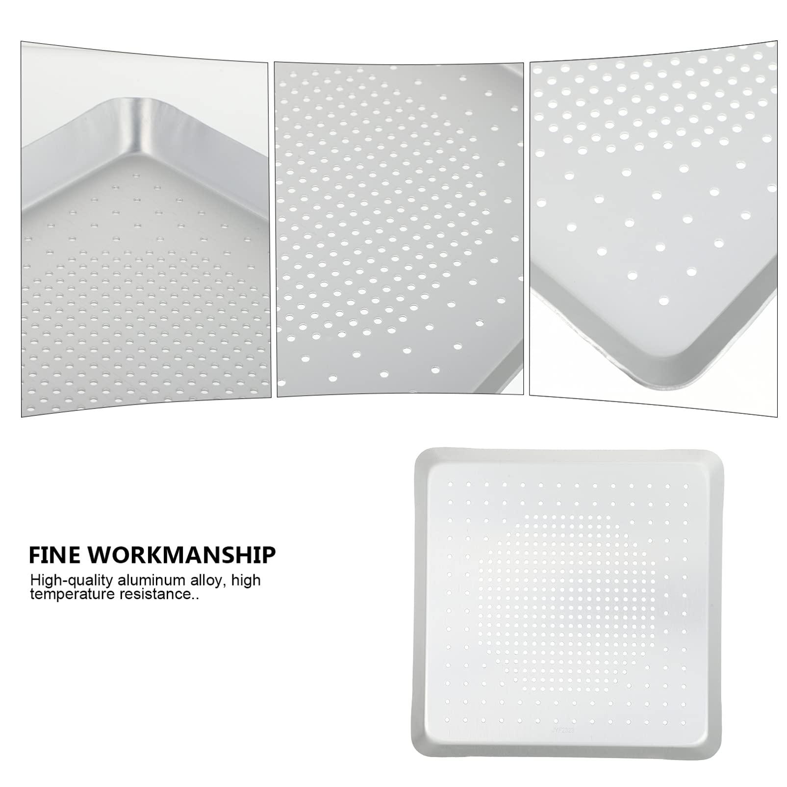 Yardwe YARDWE Pizza Baking Tray Pizza Bakeware, perforated Aluminum Sheet Pan 9 Inch Pizza Tray Pizza Pan with Holes Square Nonstick Bakeware for Oven Baking Pizza, french Fries Pizza Pan Oven
