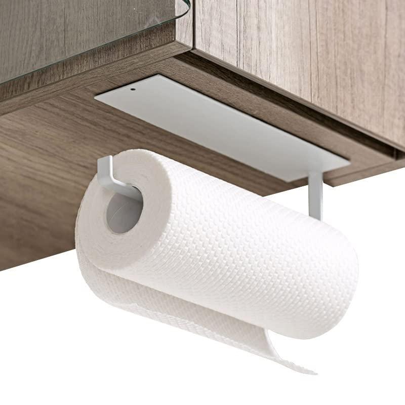 Moisture Paper Towel Holder Wall Mount Kitchen Roll Holder Rack Paper Towel Holder Tissue Hanger Rack Nail-Free Cabinet Shelf Sundries Accessories Kitchen Paper Towel Holder (Color : B)