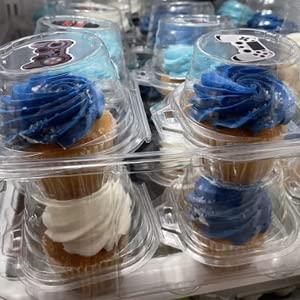 LOKQING LOKIQNG 100 PACK Cellophane Bags Plastic Treat Bags Clear Cookie Bags Candy Bags with Twist Ties and 100 PACK Cupcake Boxes Plastic Individual Cupcake Containers Single Cupcake Carrier