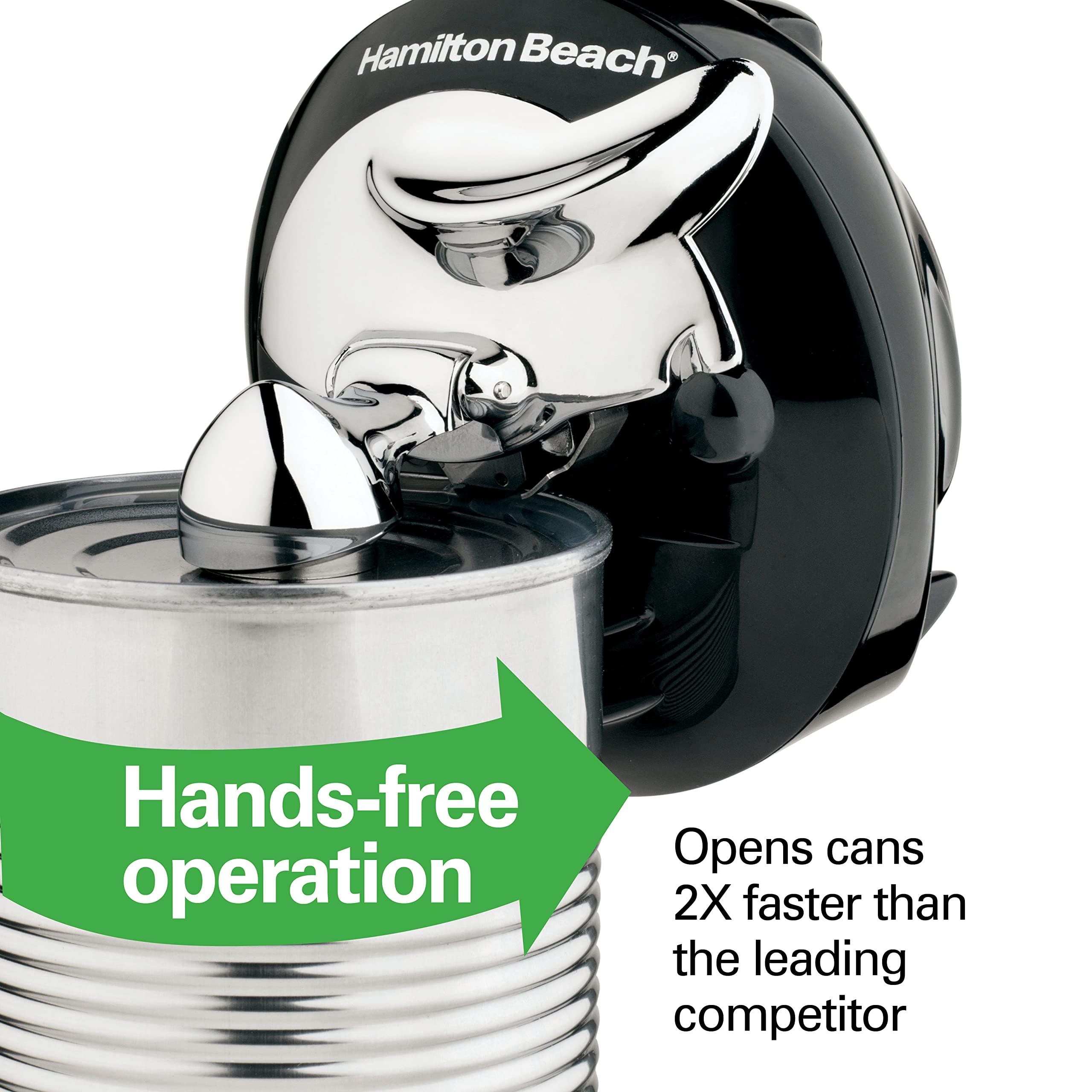Hamilton Beach Hamilton Beach Walk 'n Cut Electric Can Opener for Kitchen, Use On Any Size, Automatic and Hand-Free, Cordless & Rechargeable, Easy Clean Removable Blade, Black (76501G)
