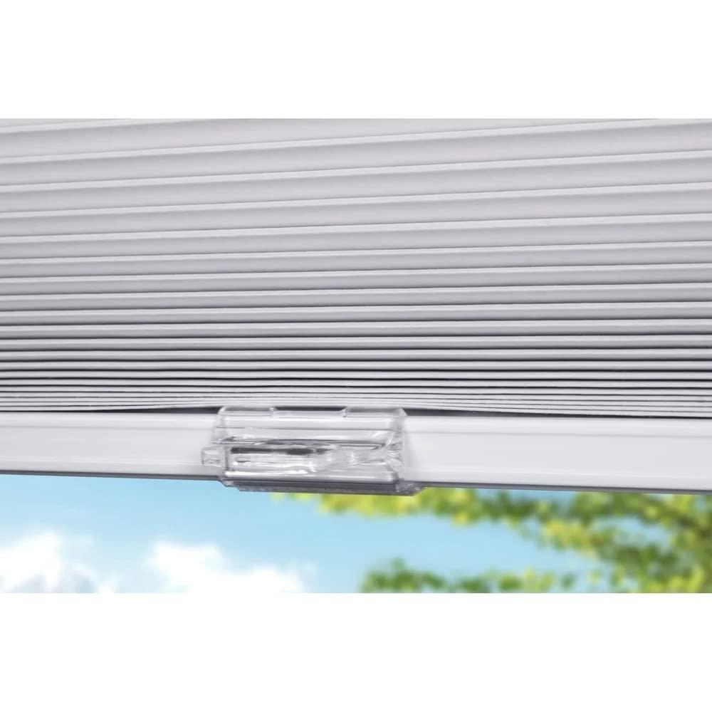 HNU All Season White Blackout Window Blinds Cordless | Honeycomb Design Energy Efficient & Light Blocking Feature | Raise/Lower with Clear Tab on Bottom | Darkening Cellular Shades, Size: 34.5" W X 84" H