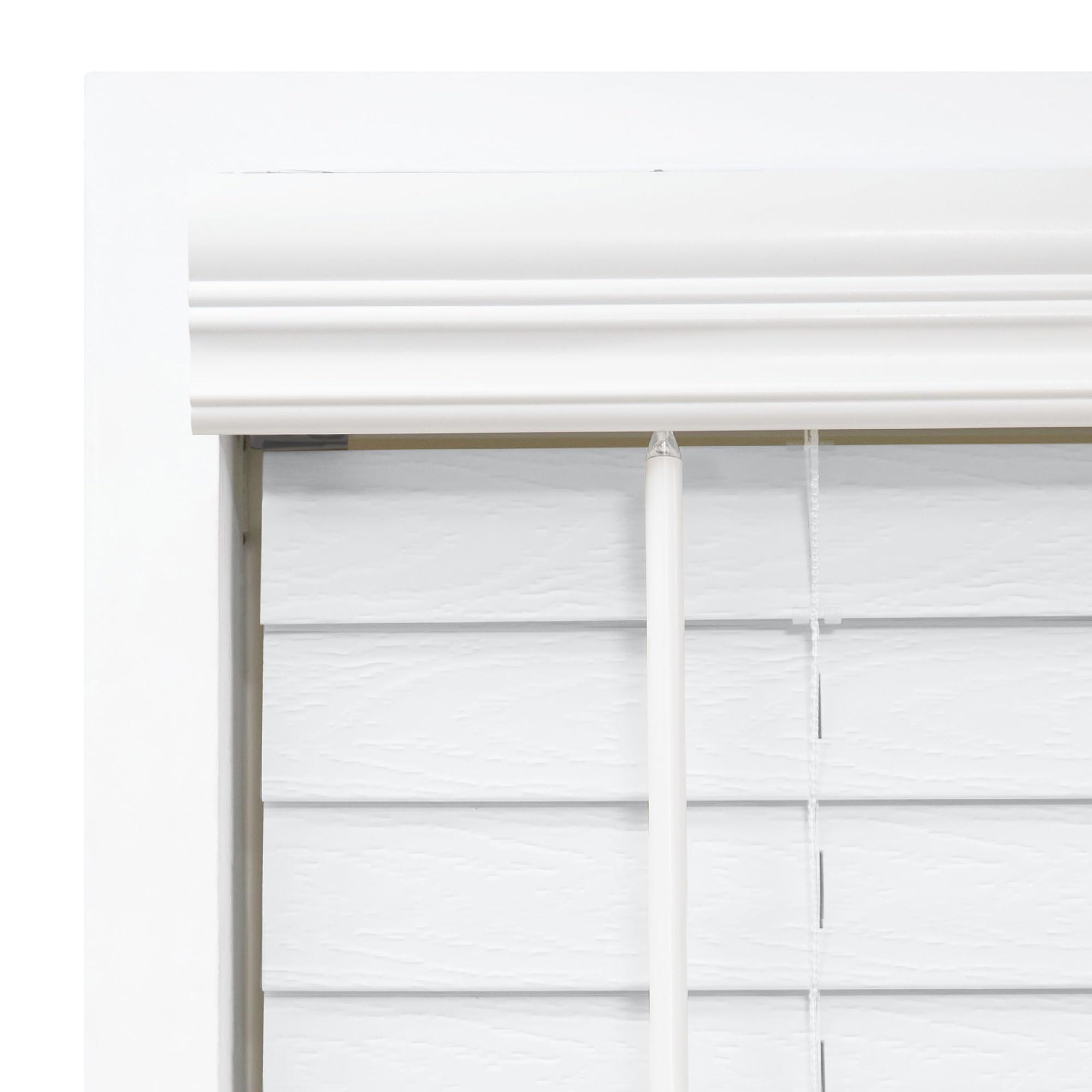DEZ FURNISHINGS DEZ FURNISHINGS Cordless 2" Faux Wood Blind, 24.5" W x 72" H, White