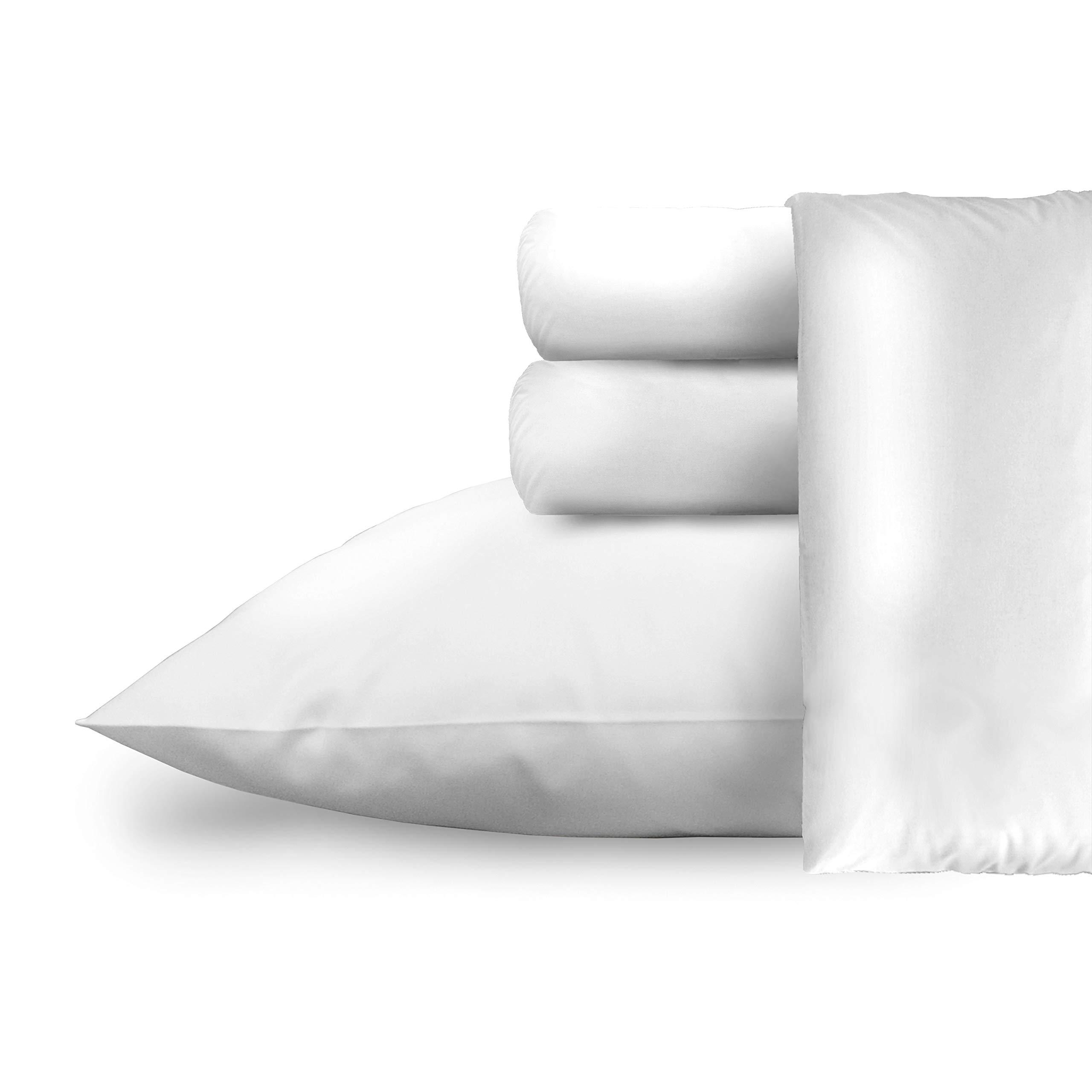 Dormisette Dormisette Luxury German Flannel Sheets & Pillowcases Set, 4 Piece (White, Queen)