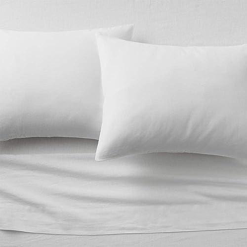 Ready To Rest 4 Piece Full XL Sheet Set, Full Extra Long Size White Solid, 100% Egyptian Cotton, 600-Thread-Count Cooling Bed Sheets, 9 Inch Deep Pocket of Fitted Sheet, Full Long Bed Sheets for Dorm Bedding