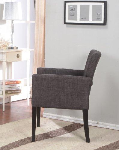 King's Brand King's Brand Black Fabric with Black Finish Wood Legs Accent Arm Chair