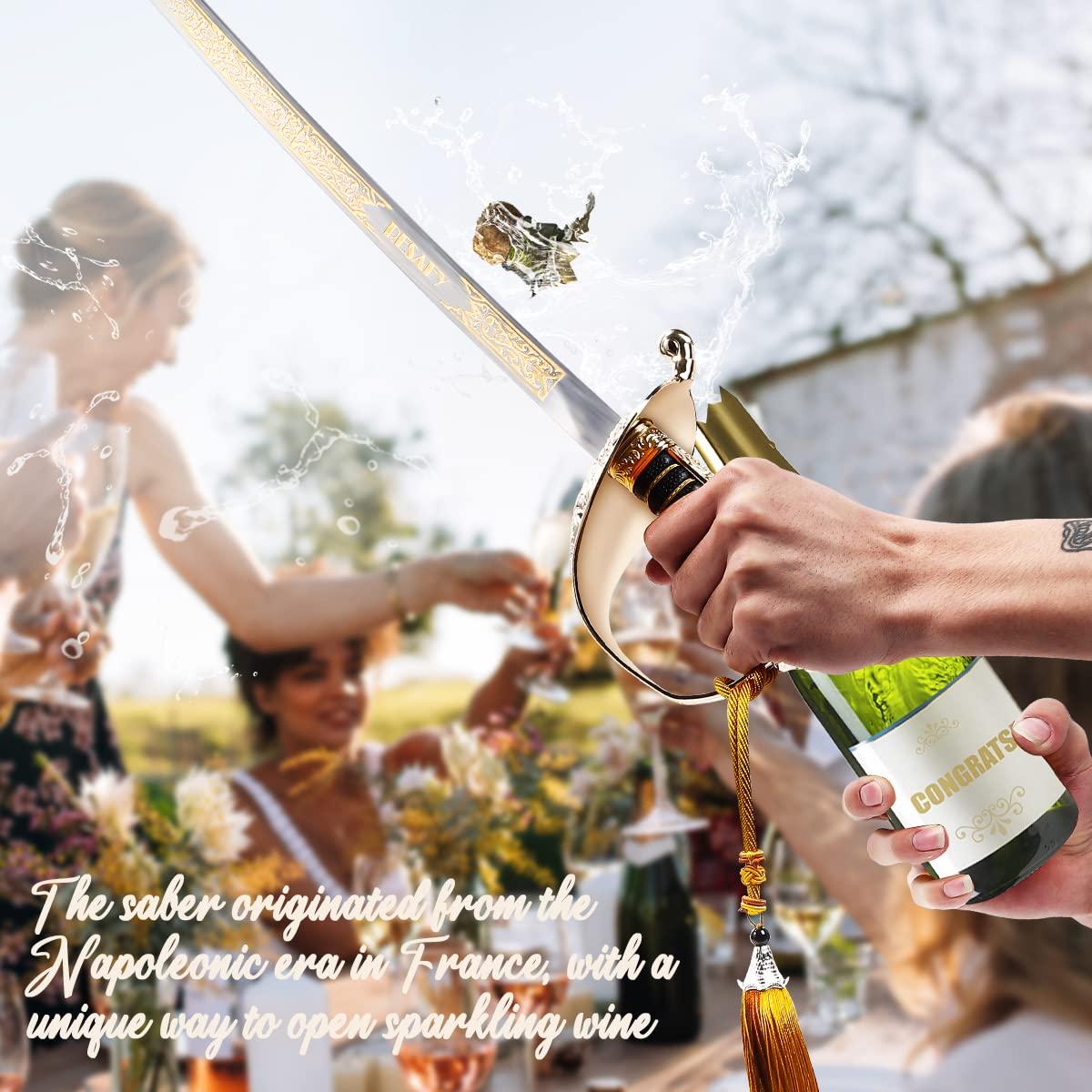 Resafy Resafy Champagne Saber Champagne Golden Handle Knife Champagne Sword Champagne Opener With Gift Case for Party Wedding